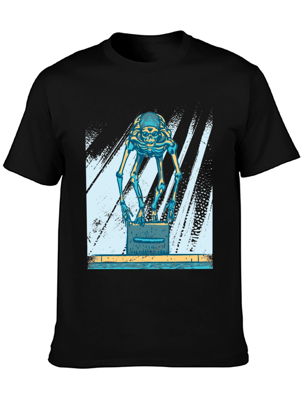 Skeleton Swimmer Black T-Shirt