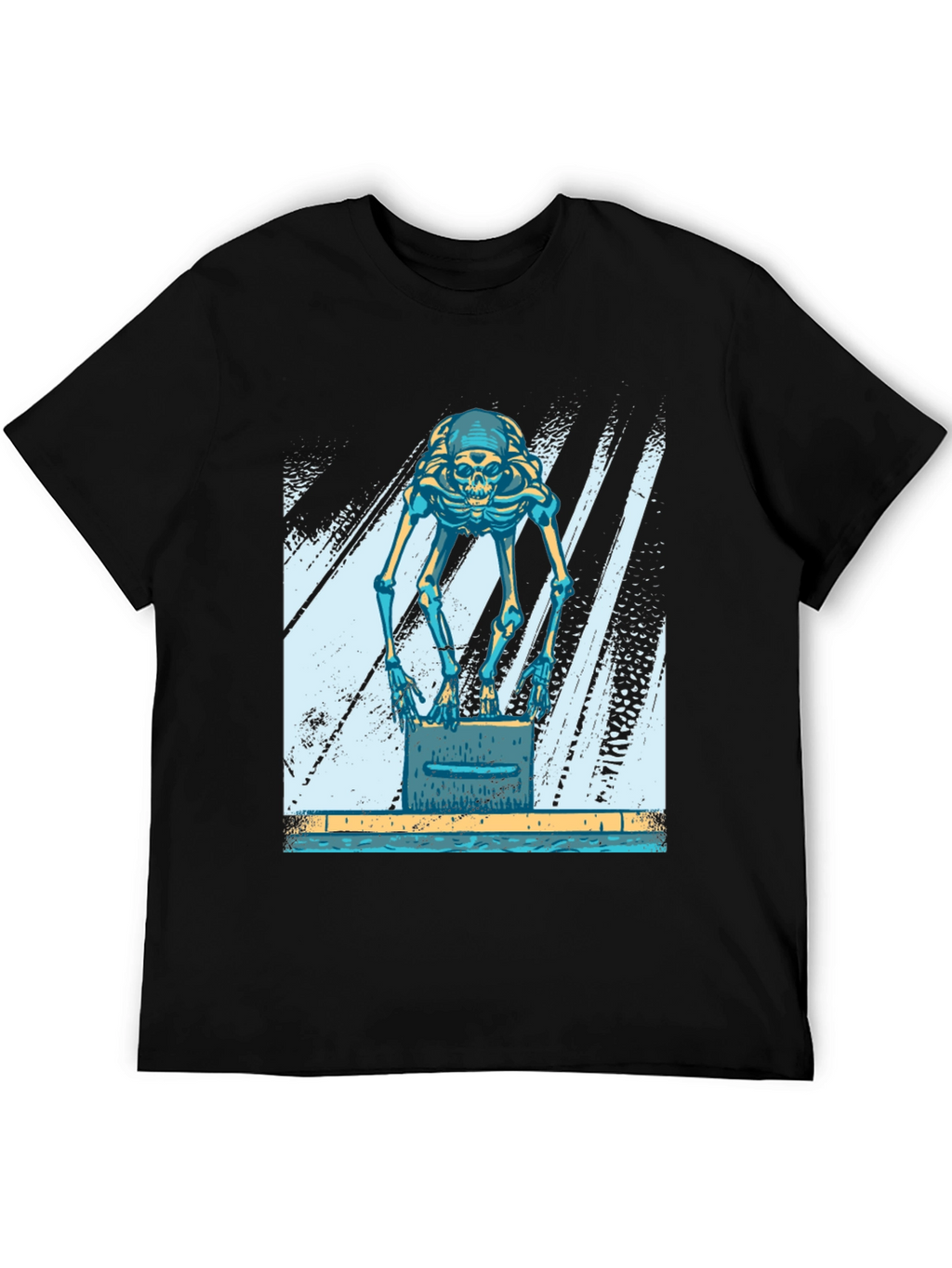 Skeleton Swimmer Black T-Shirt