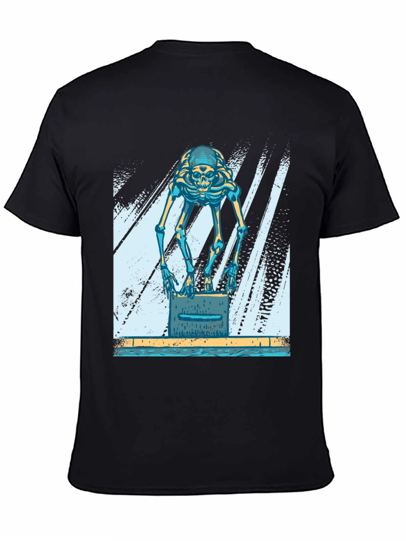 Skeleton Swimmer Black T-Shirt