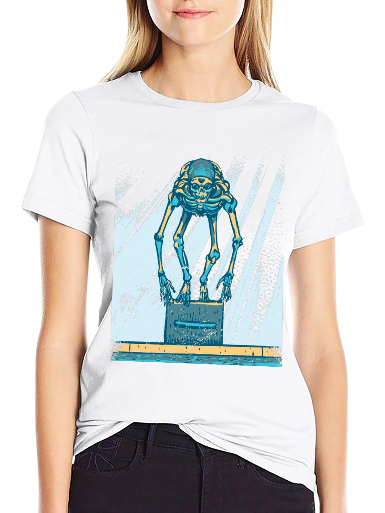 Skeleton Swimmer Black T-Shirt