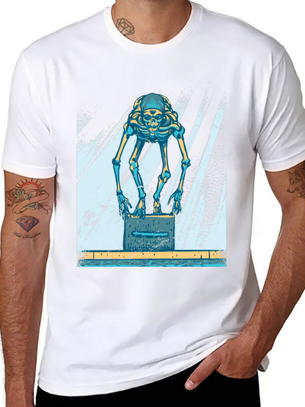 Skeleton Swimmer Black T-Shirt
