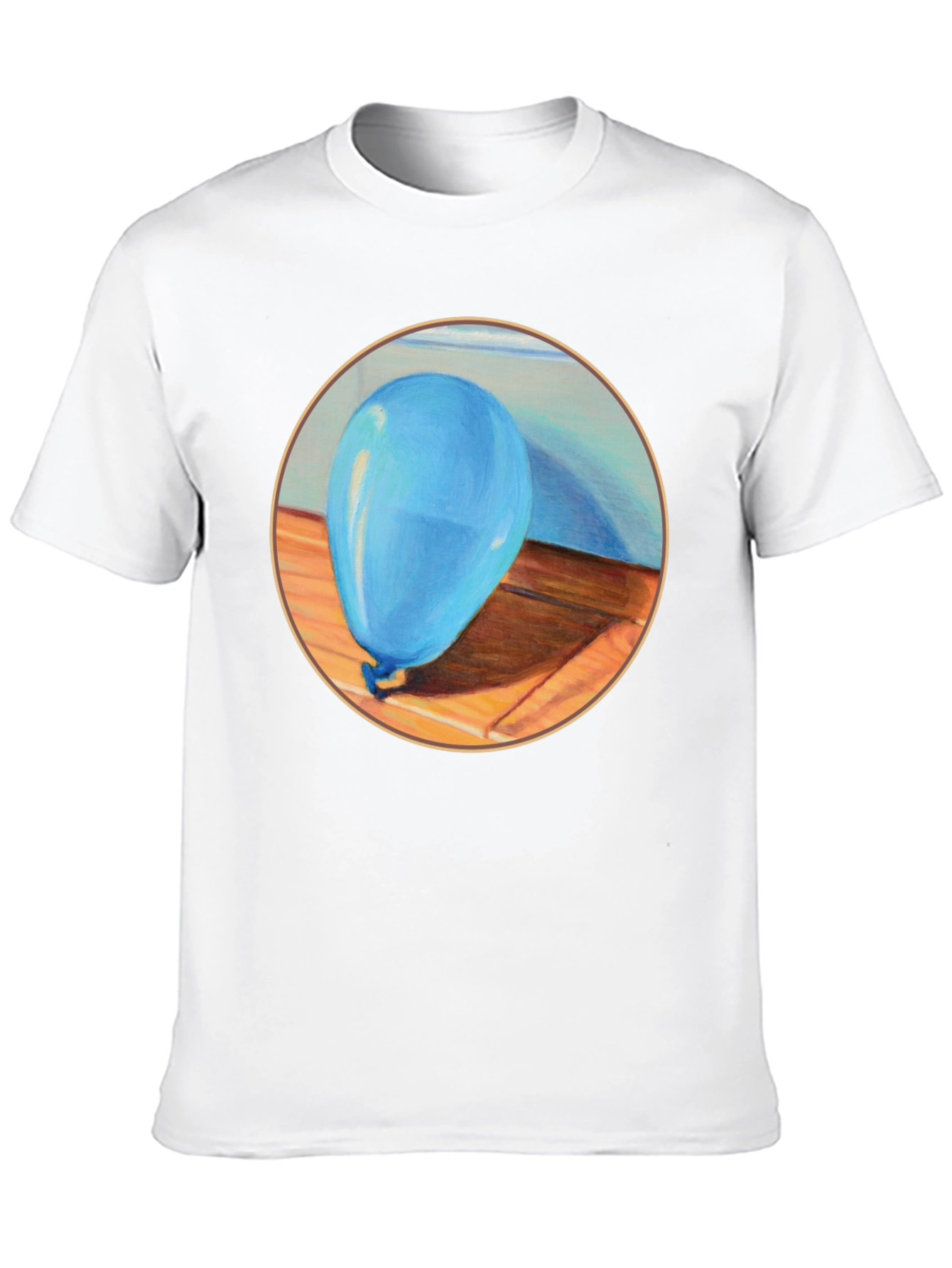 Blue Balloon Graphic Print Black T-Shirt
