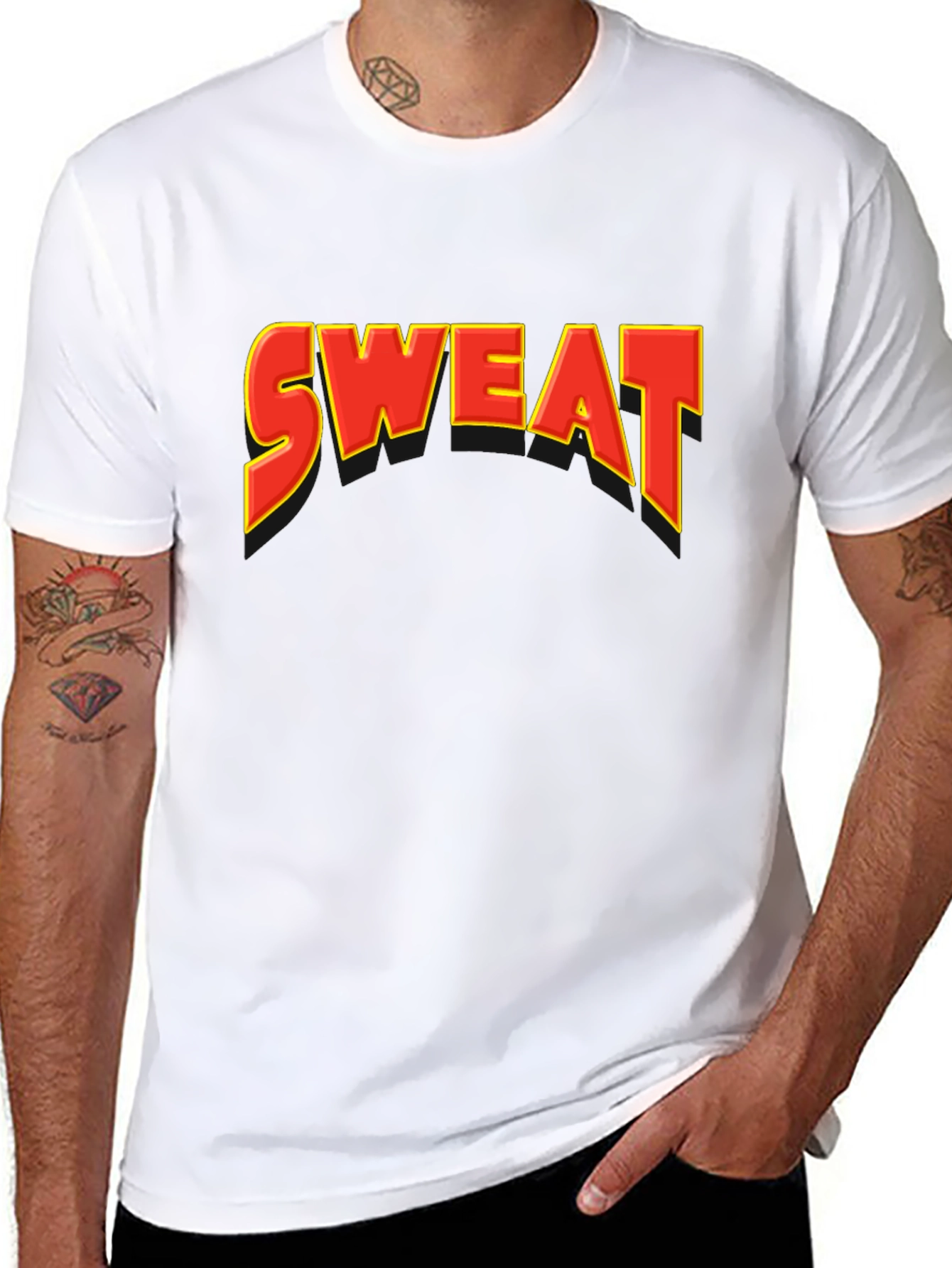 Sweat Graphic Tee - Bold Statement Shirt