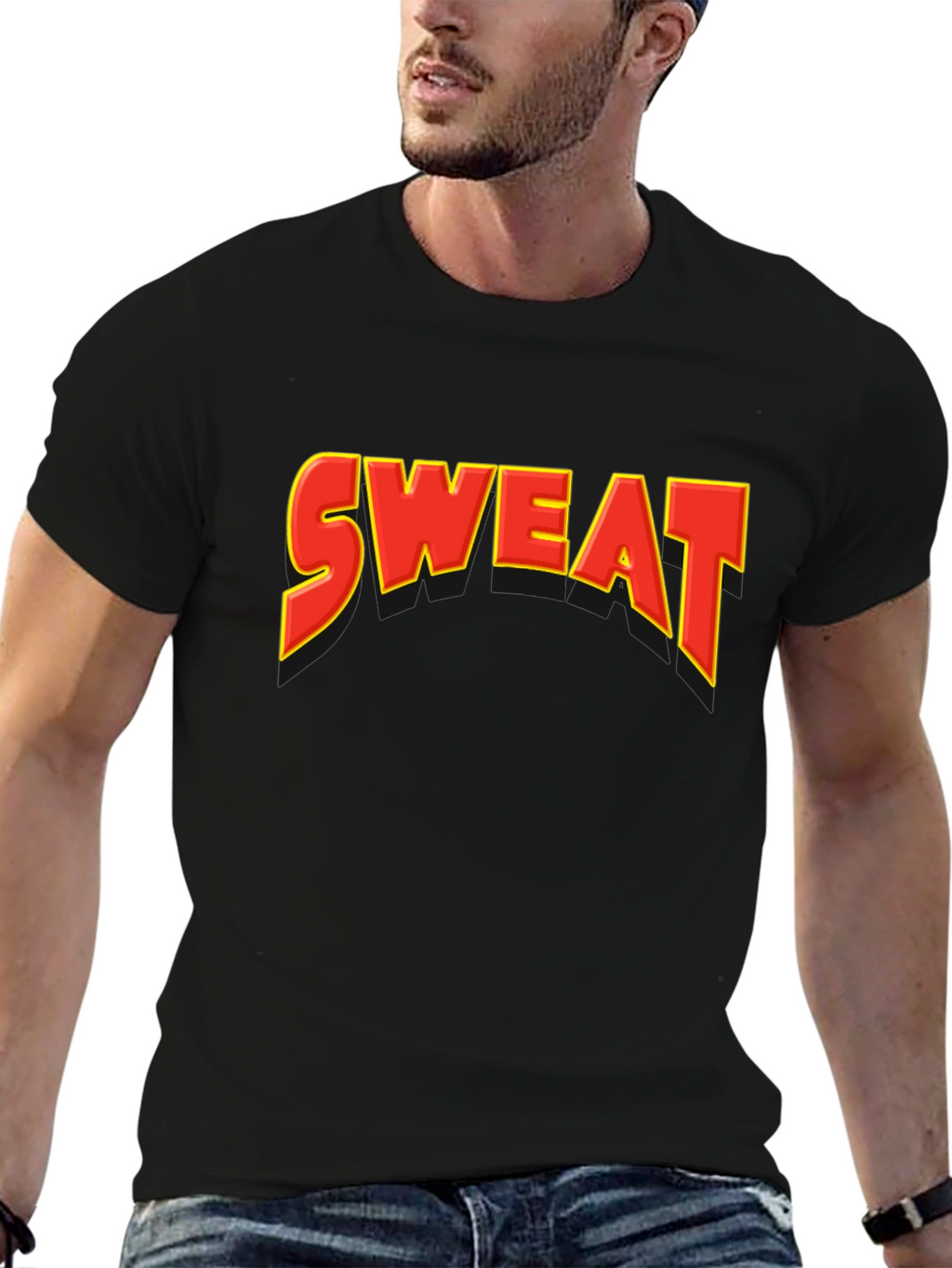 Sweat Graphic Tee - Bold Statement Shirt