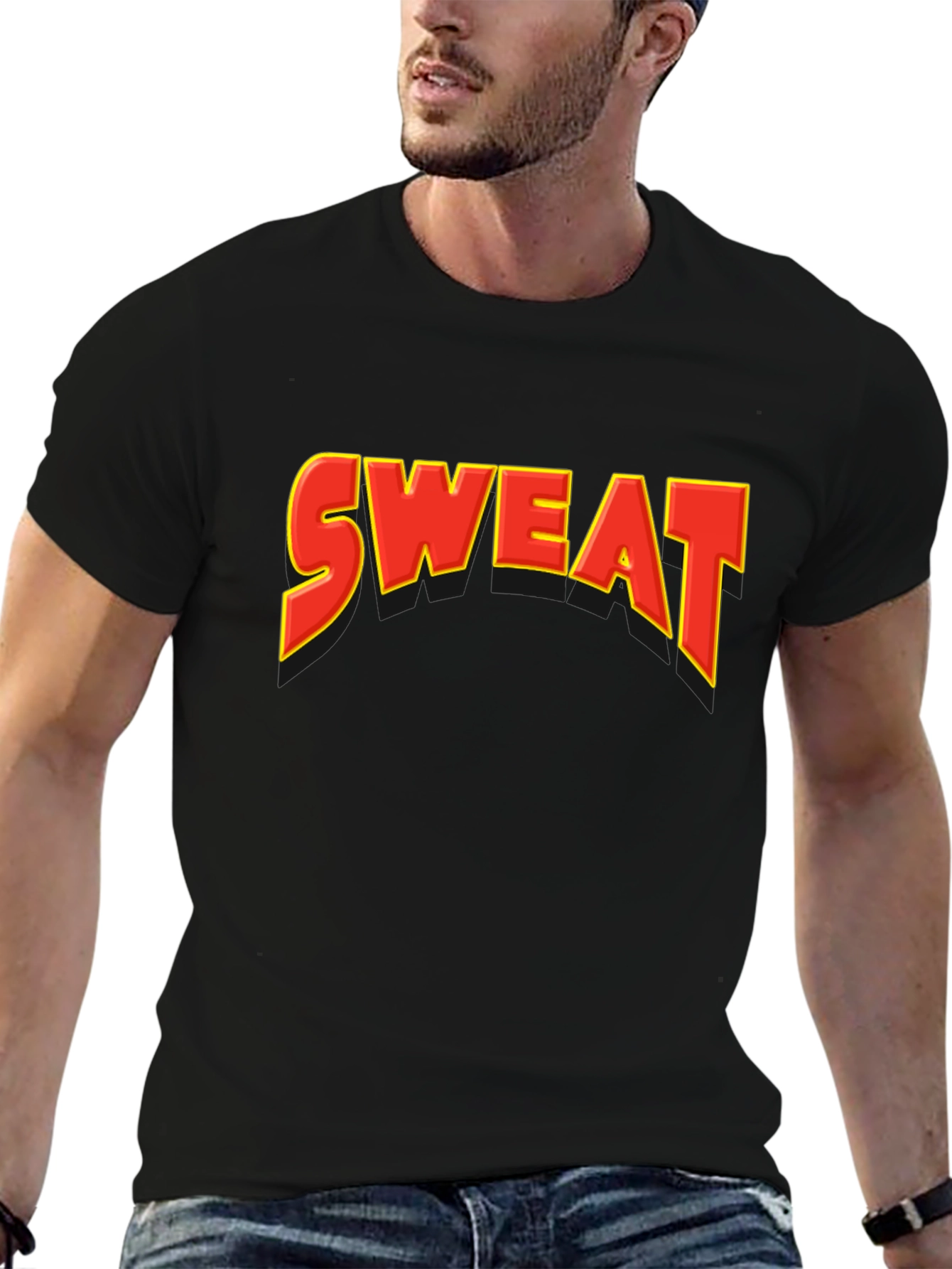 Sweat Graphic Tee - Bold Statement Shirt