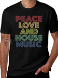 Peace Love House Music Graphic Tee