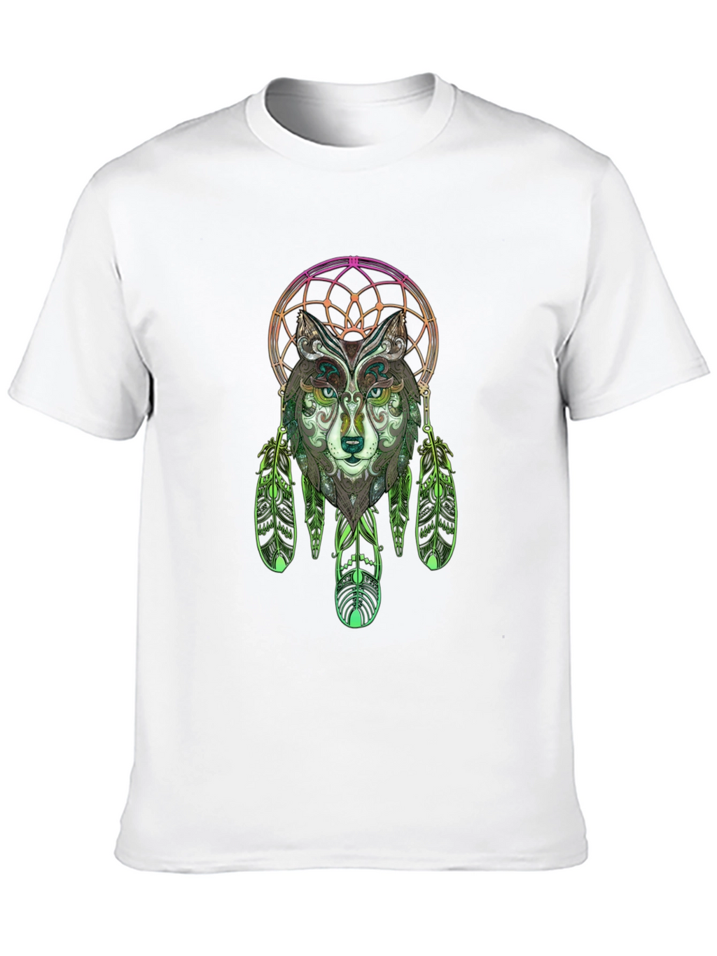 Wolf Dreamcatcher Graphic Tee - Black