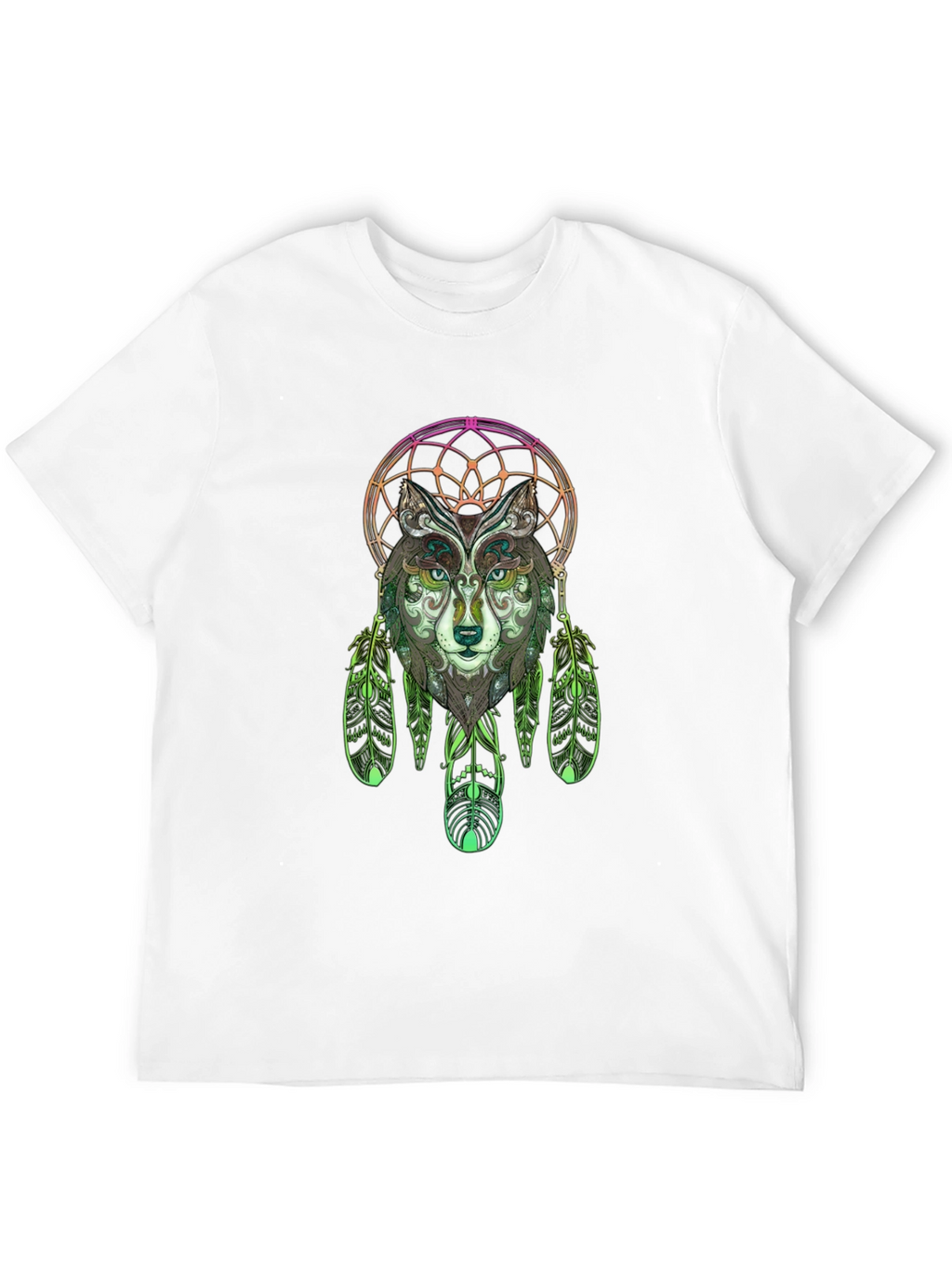Wolf Dreamcatcher Graphic Tee - Black