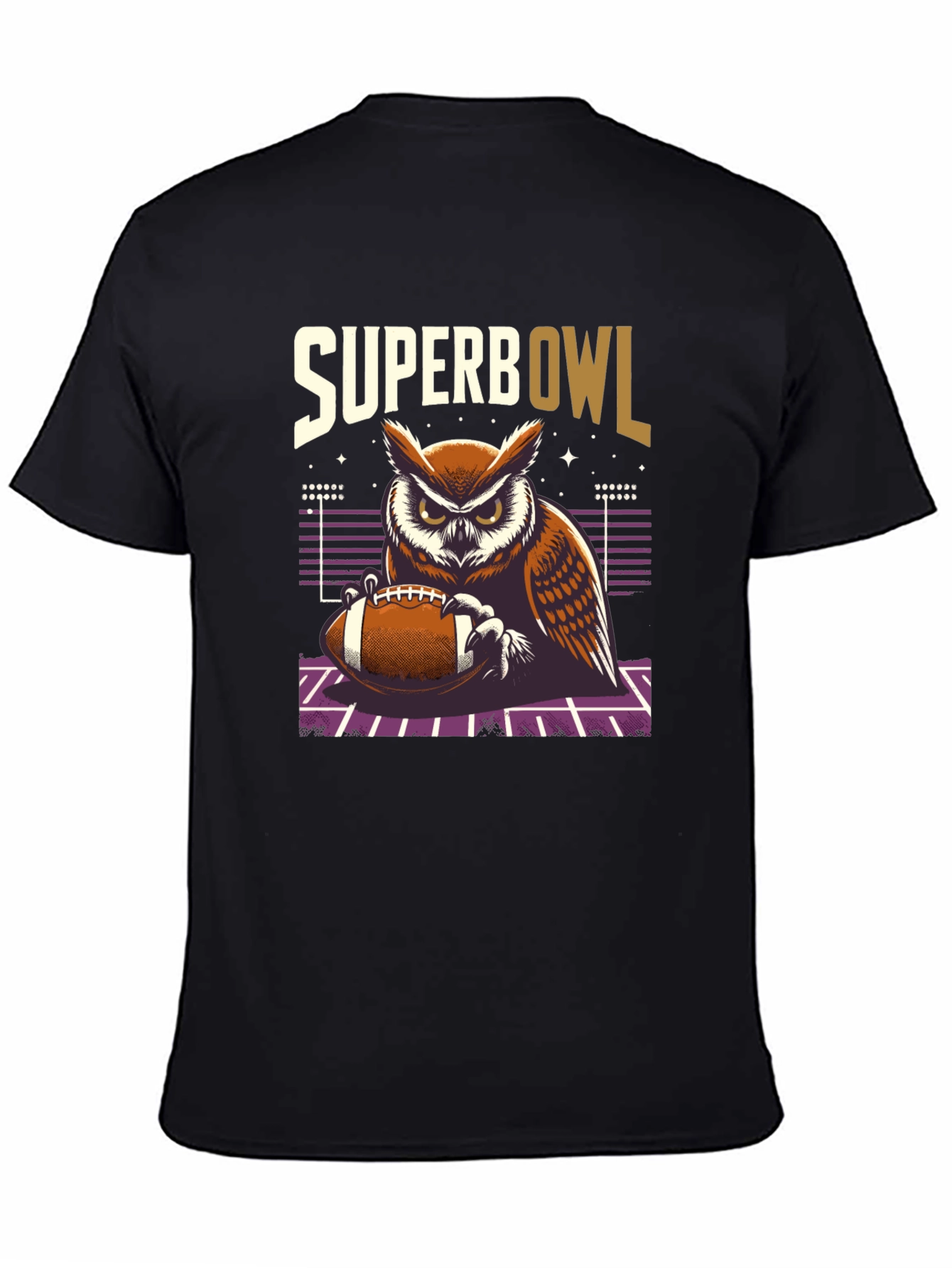 Superbowl Owl Graphic T-Shirt - Football Fan Apparel