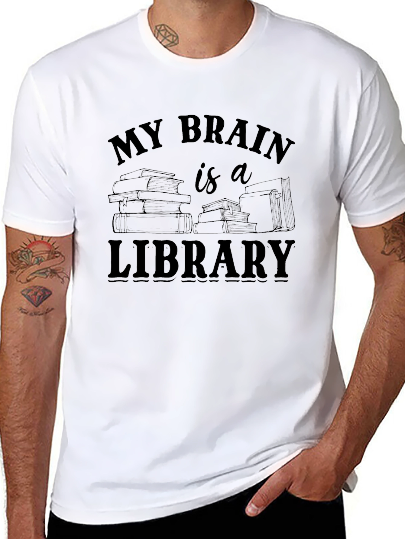 My Brain is a Library Graphic T-Shirt