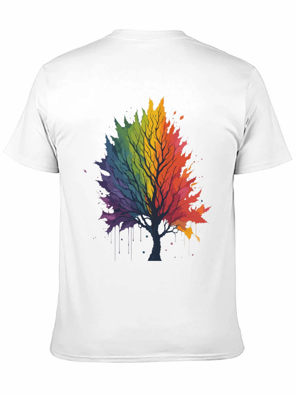 Rainbow Tree Graphic Black T-Shirt