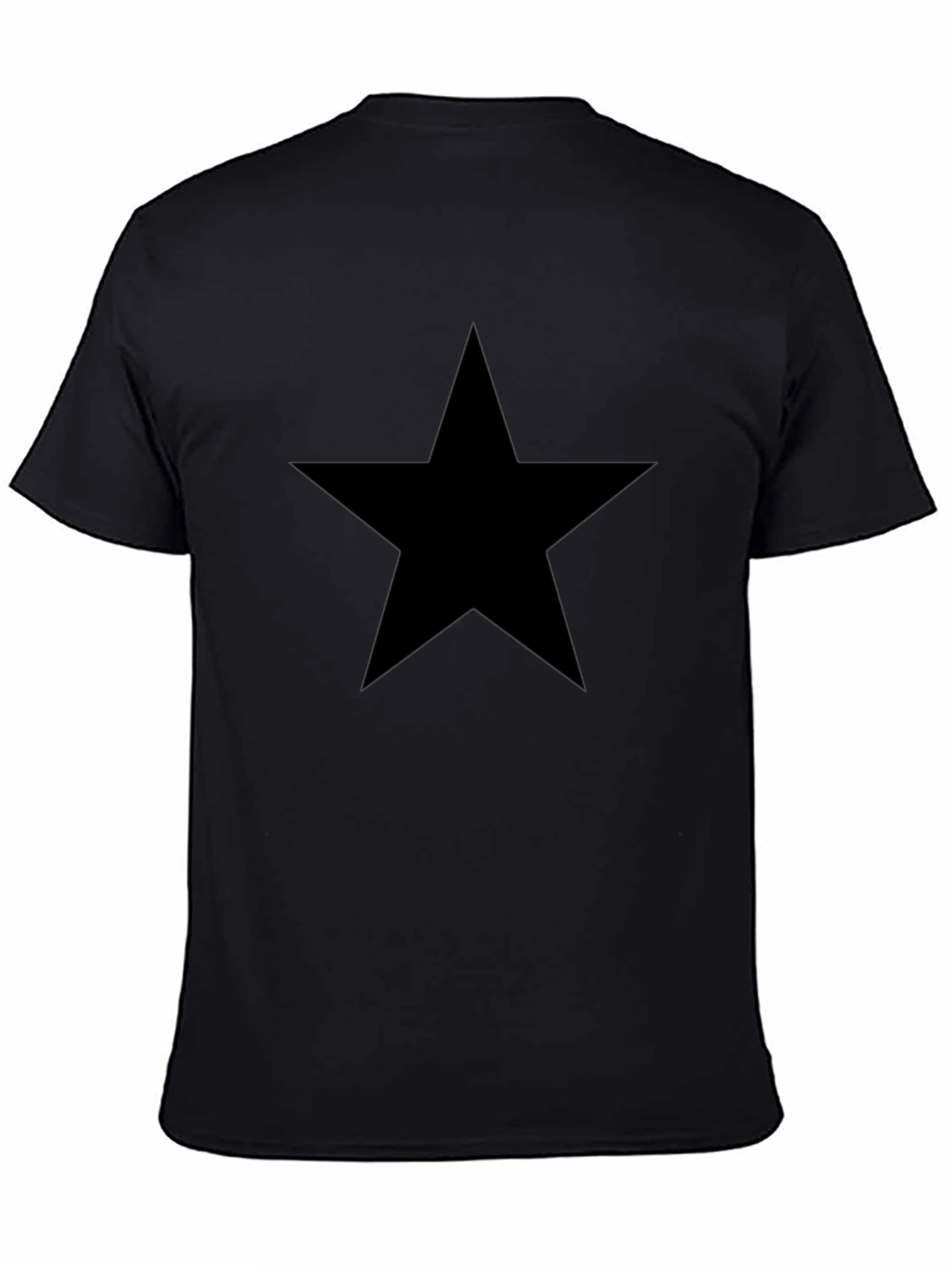 Solid Star Graphic Mens Black T-Shirt