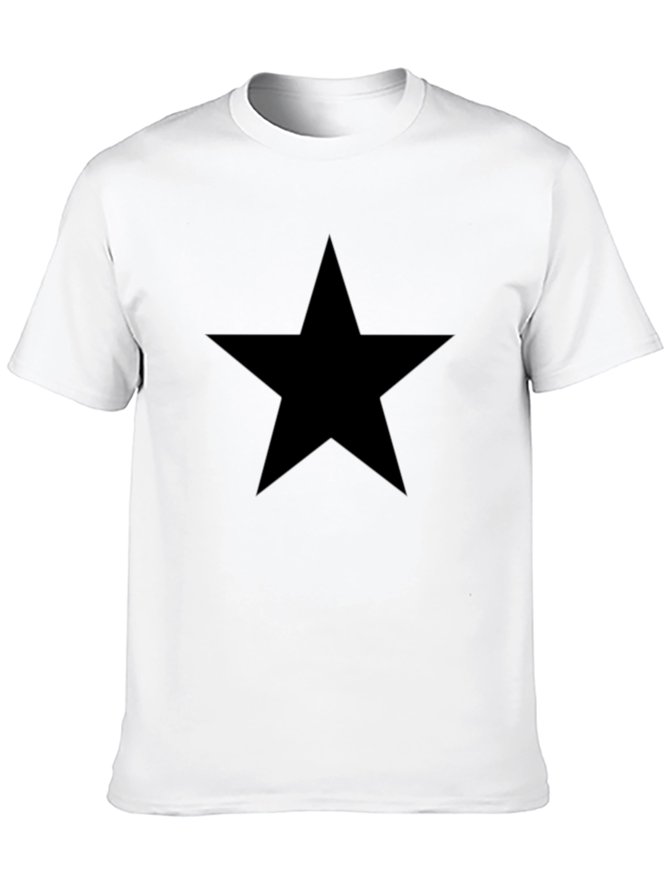 Solid Star Graphic Mens Black T-Shirt