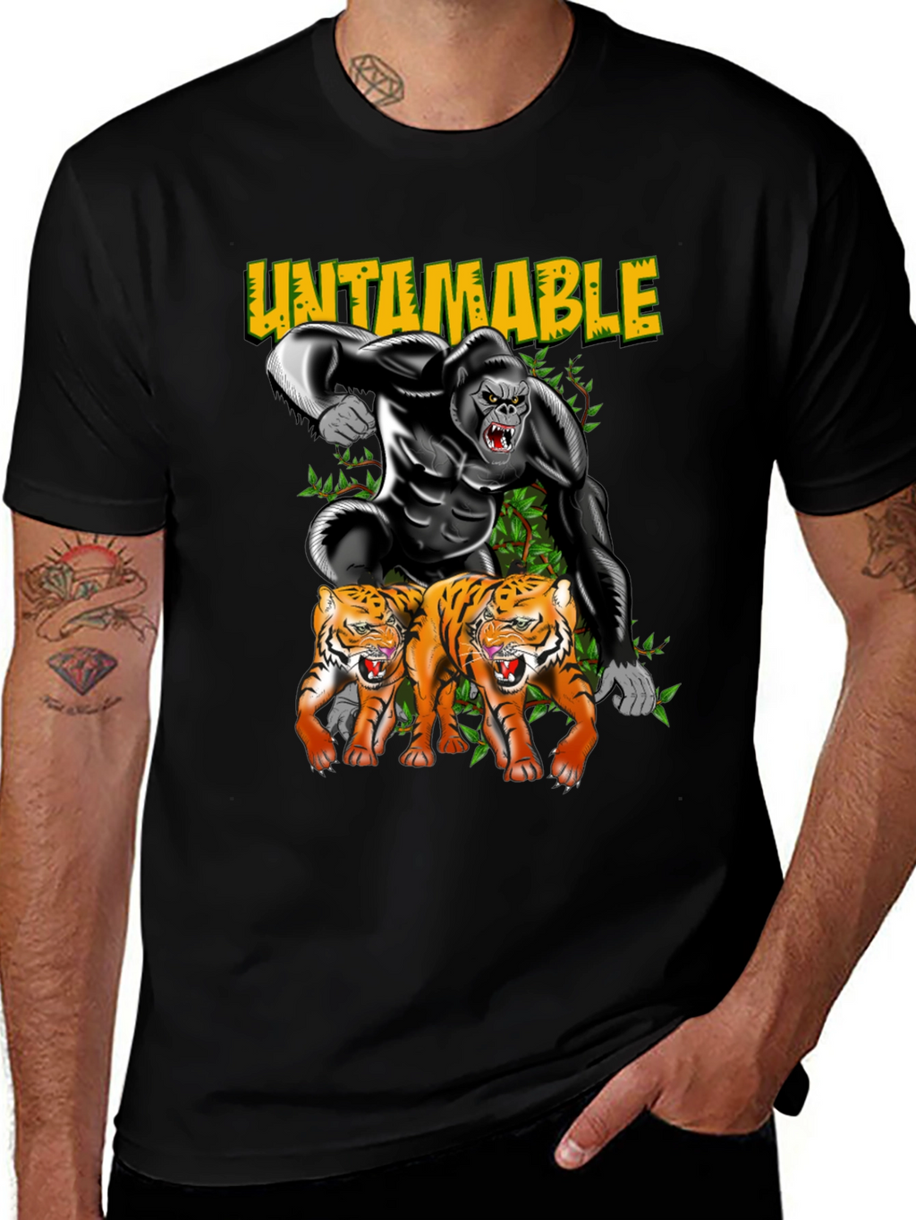 Untamable Gorilla and Tiger Graphic Tee