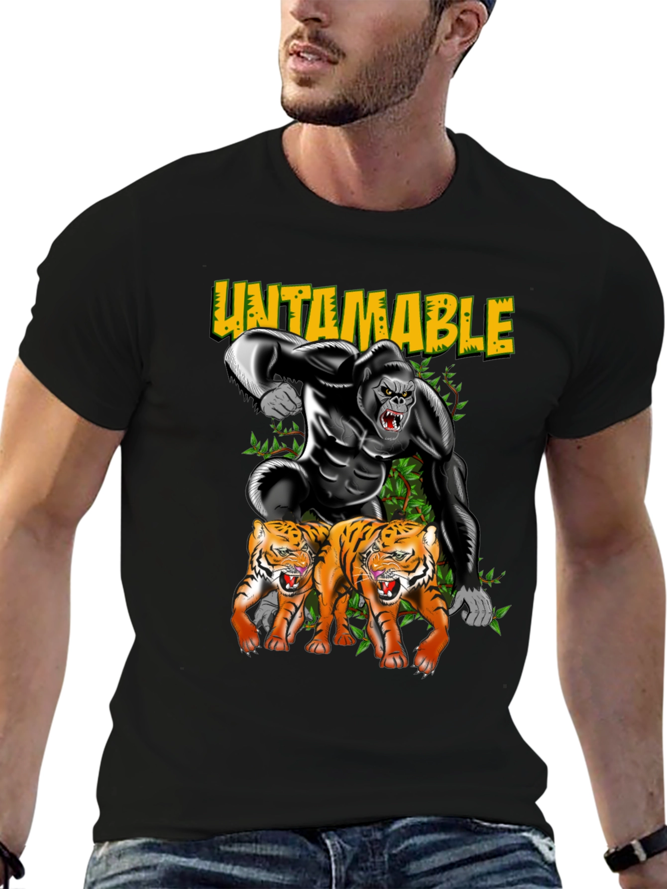 Untamable Gorilla and Tiger Graphic Tee