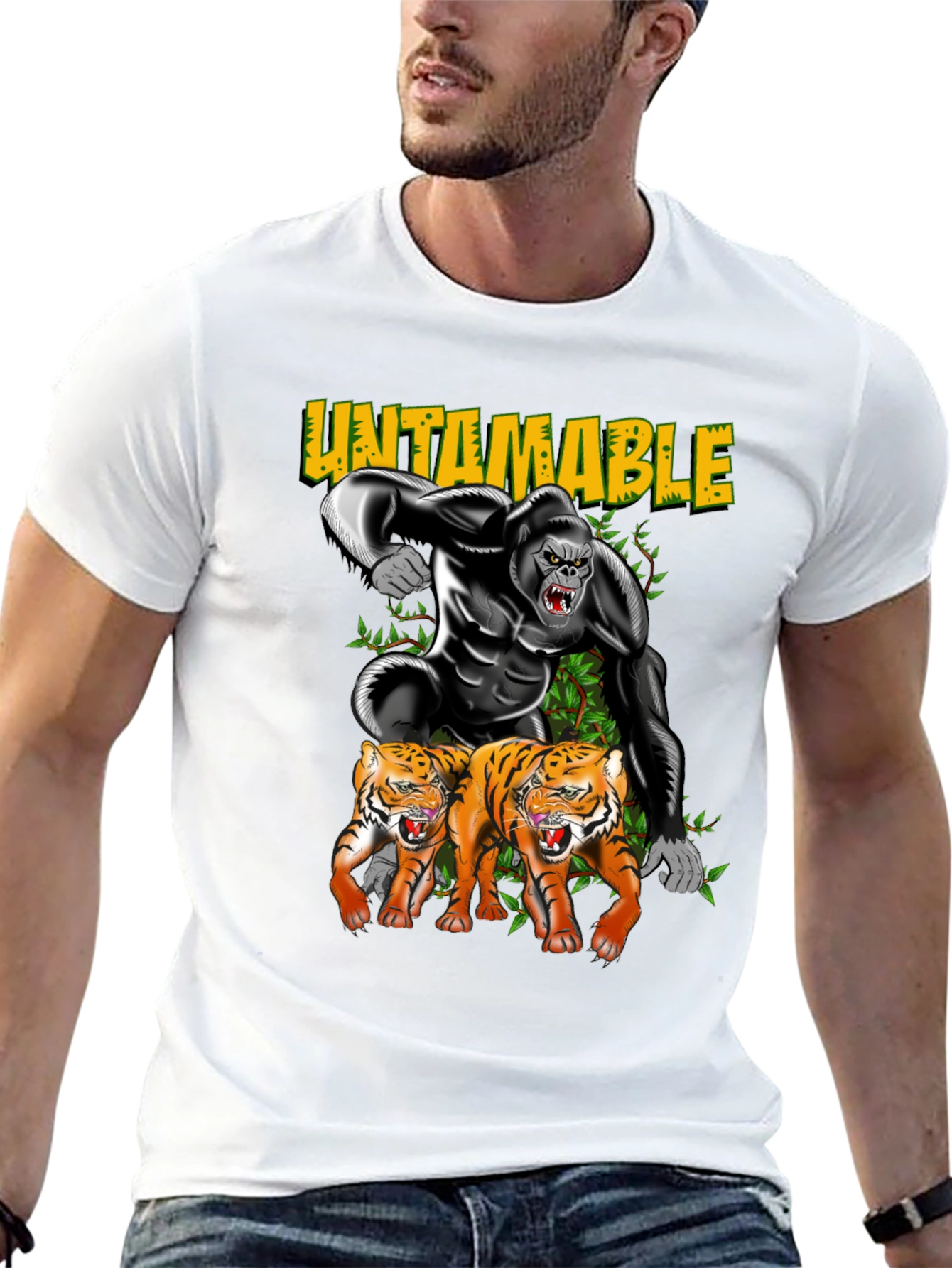 Untamable Gorilla and Tiger Graphic Tee