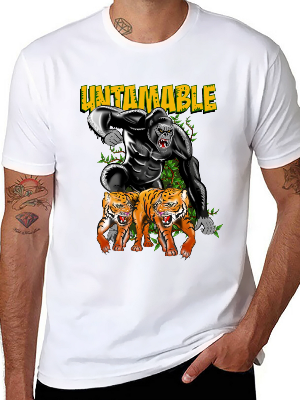 Untamable Gorilla and Tiger Graphic Tee