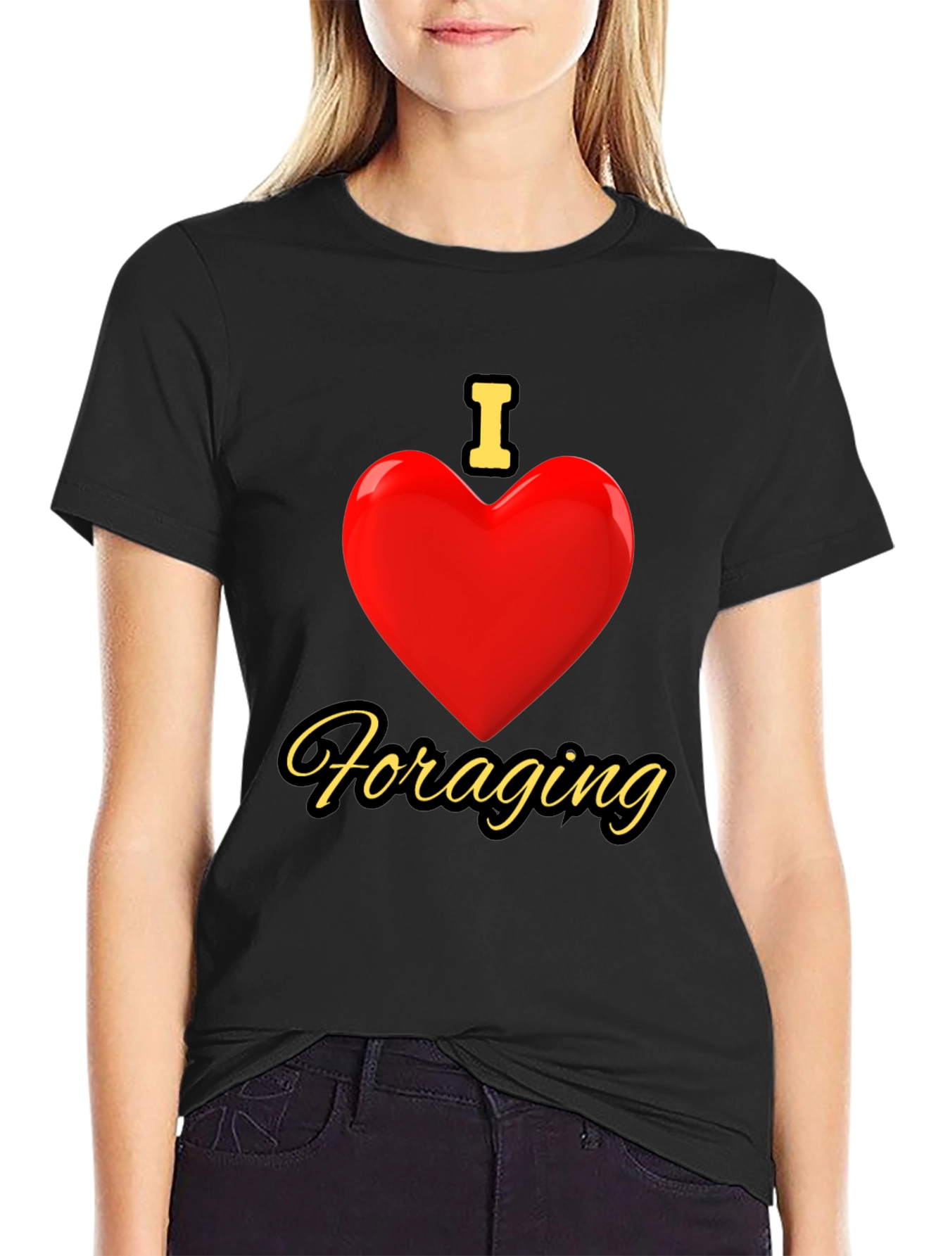I Love Foraging Black T-Shirt