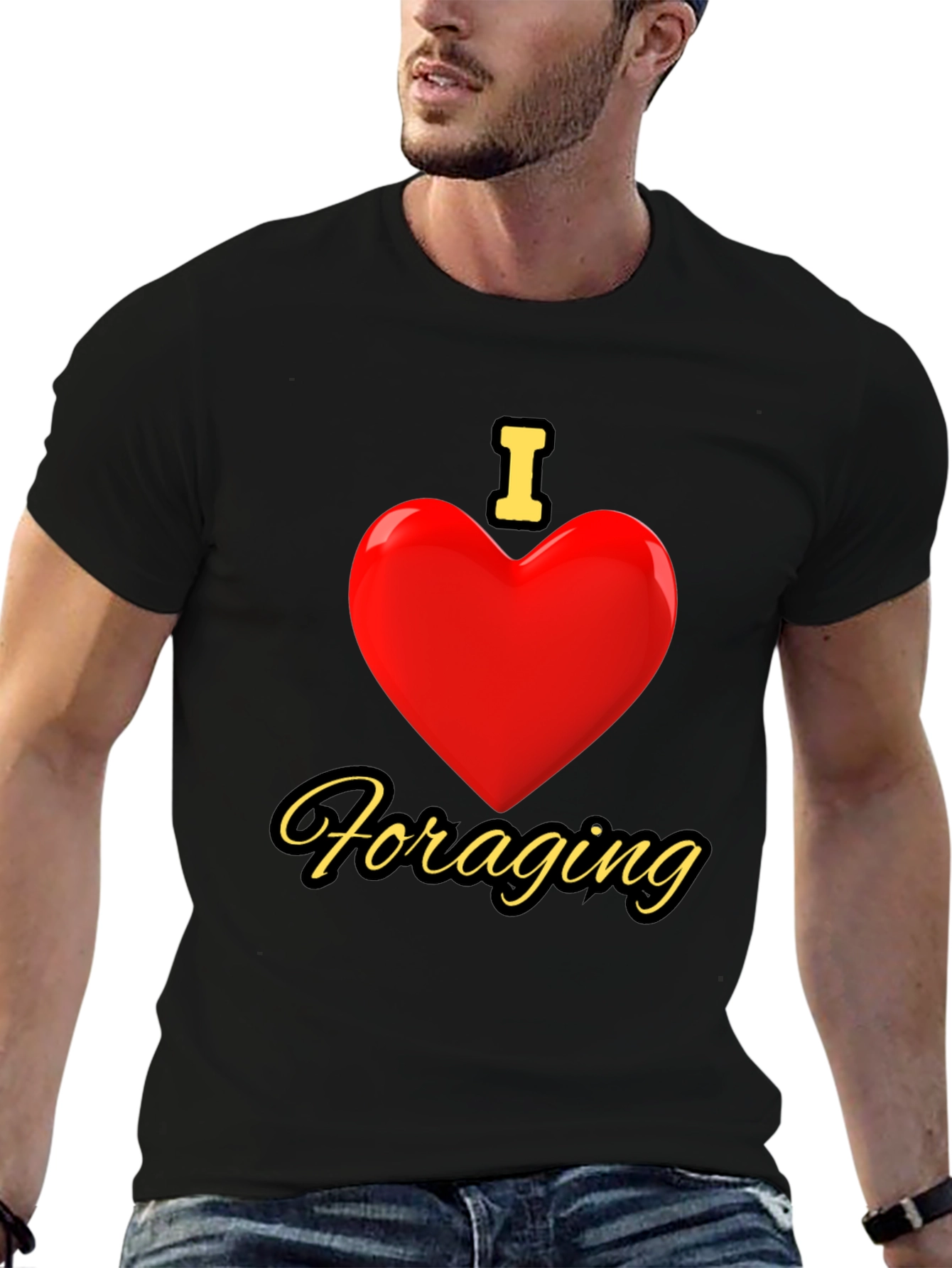 I Love Foraging Black T-Shirt