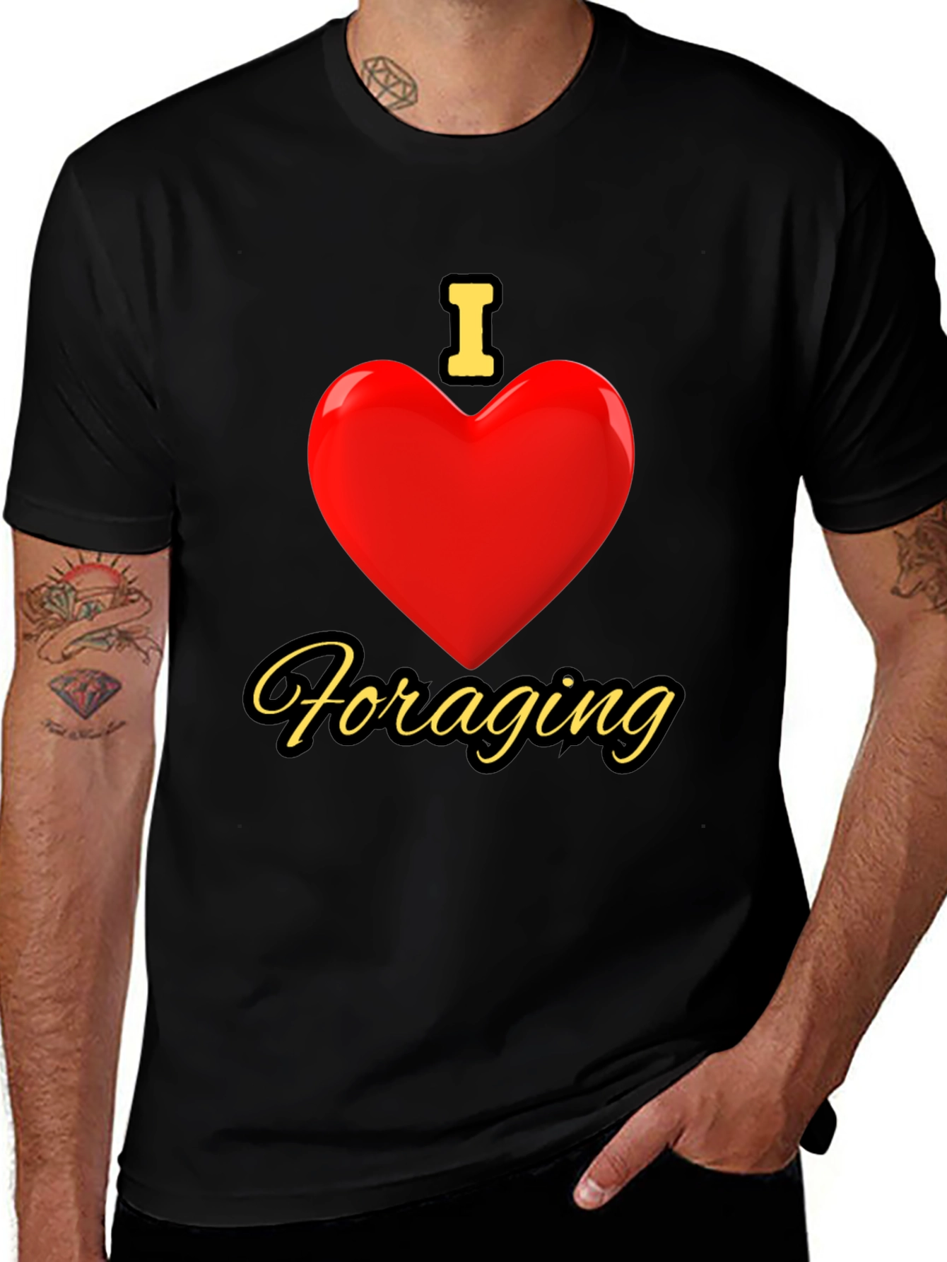 I Love Foraging Black T-Shirt