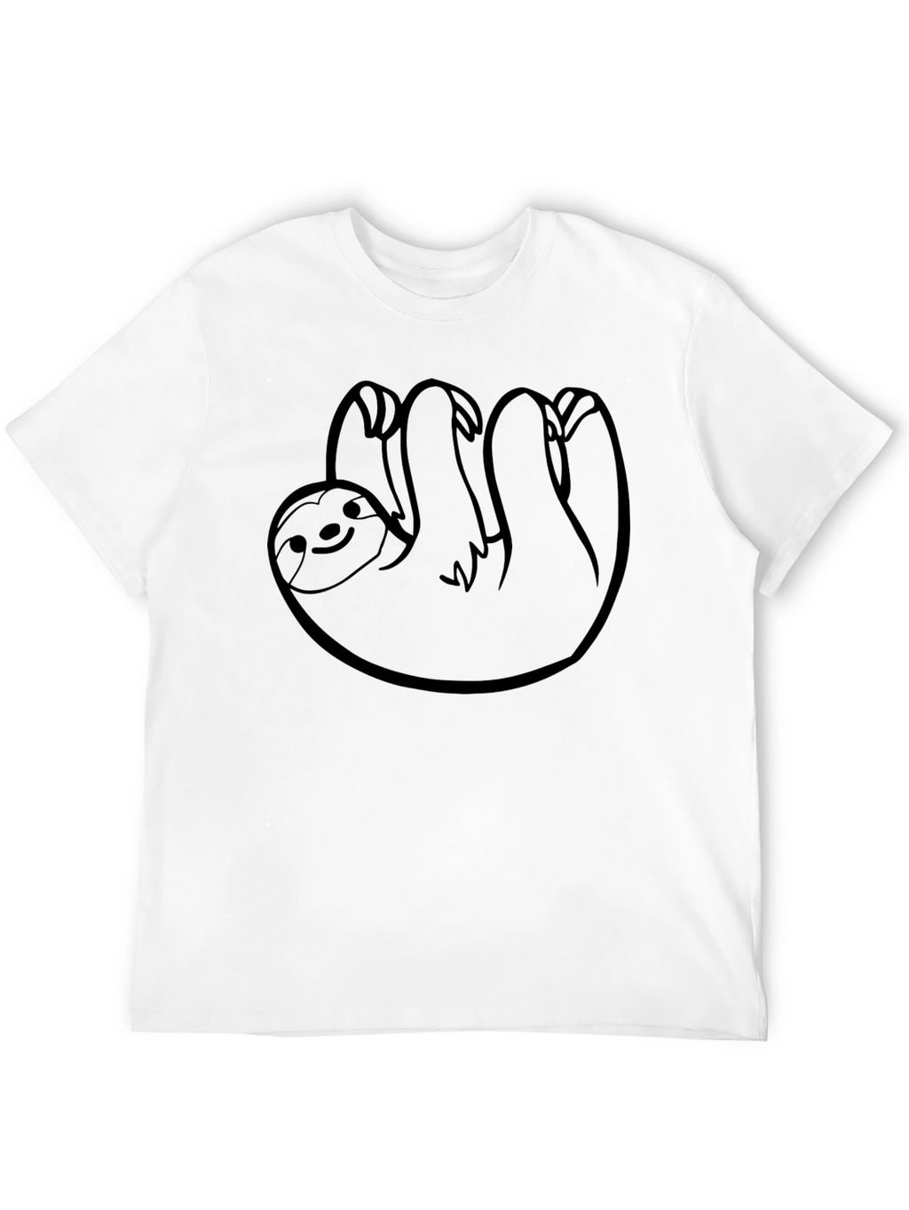 Hanging Sloth Graphic Tee - Comfy Black T-Shirt