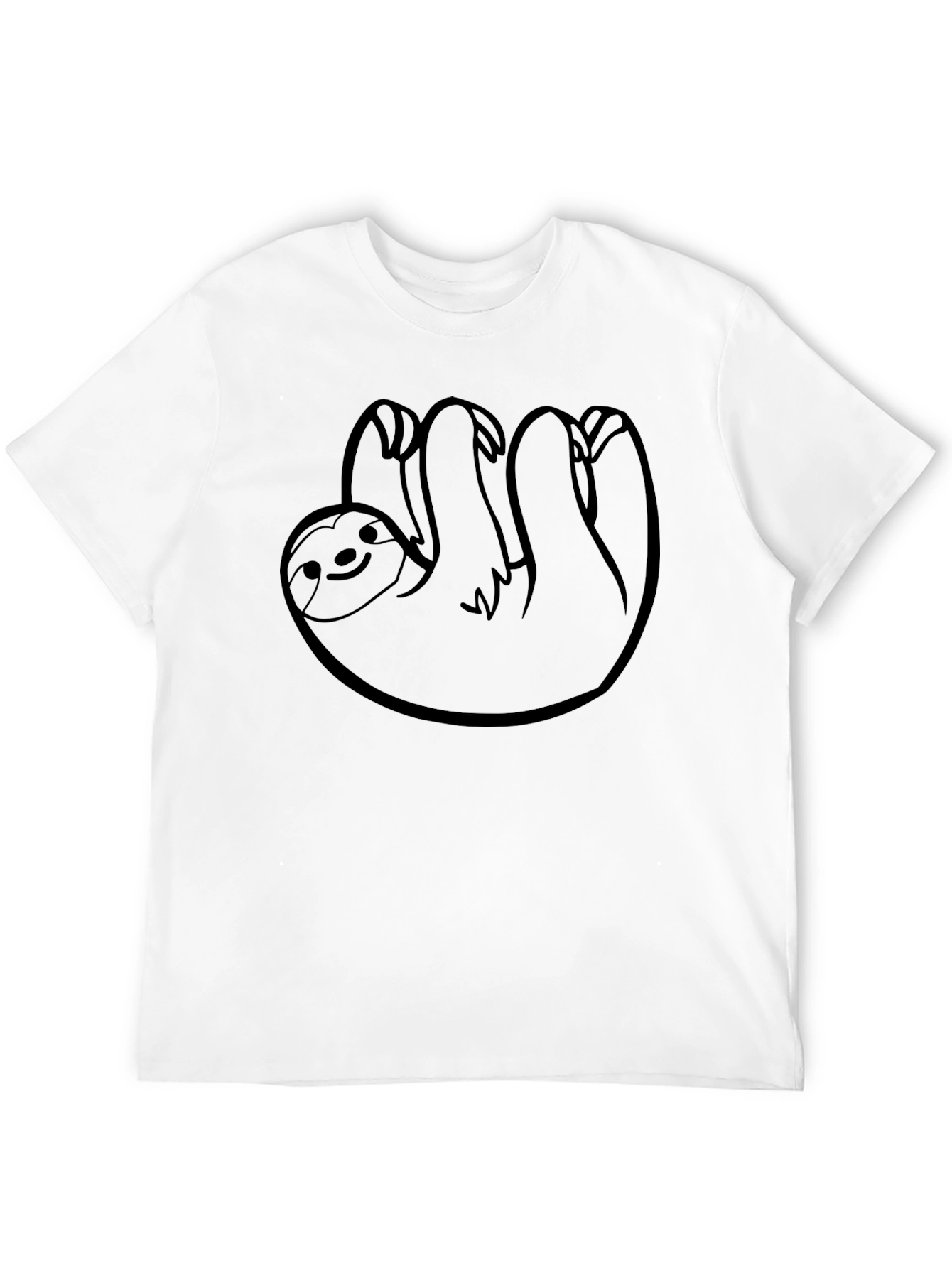 Hanging Sloth Graphic Tee - Comfy Black T-Shirt