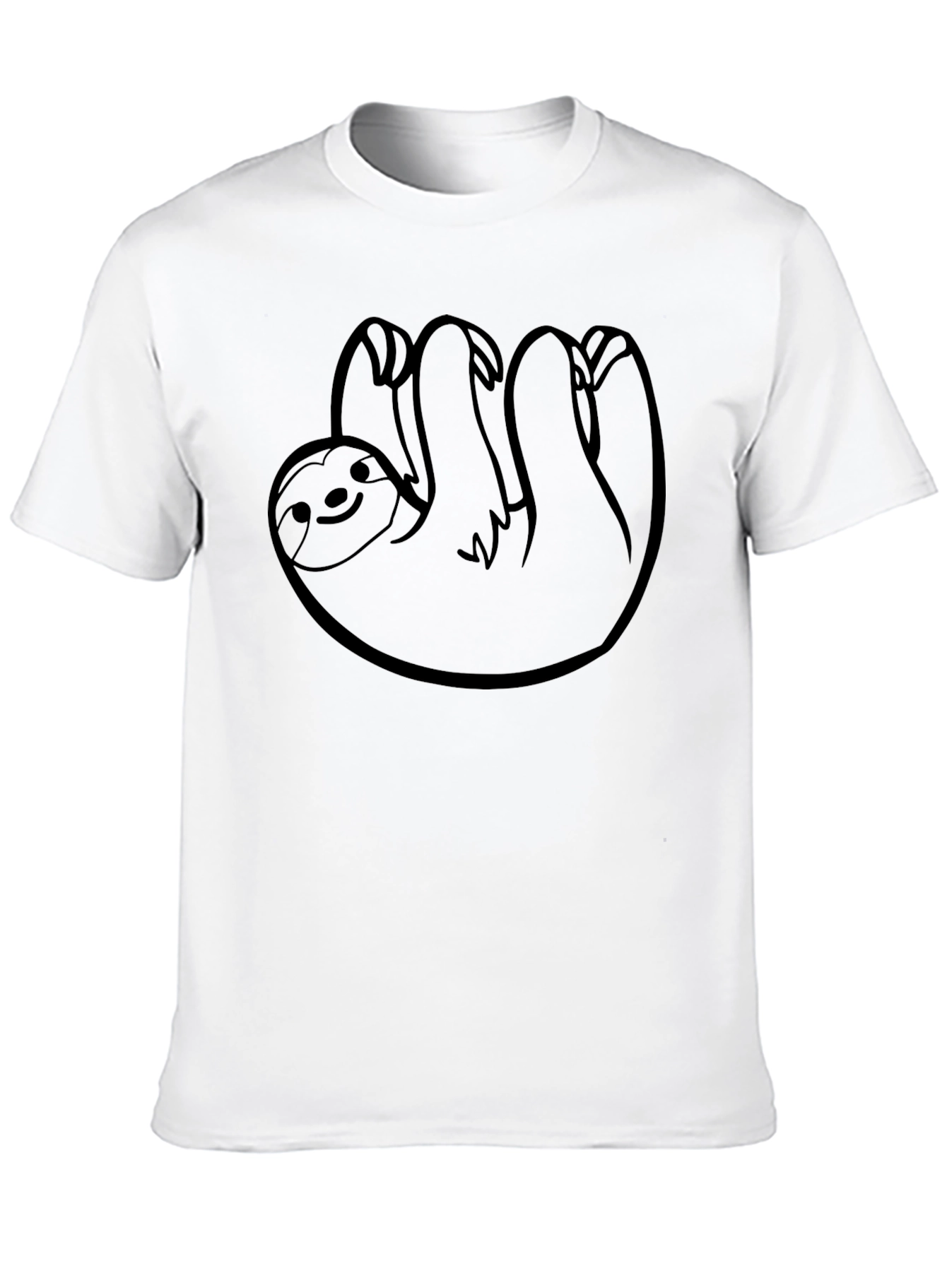 Hanging Sloth Graphic Tee - Comfy Black T-Shirt