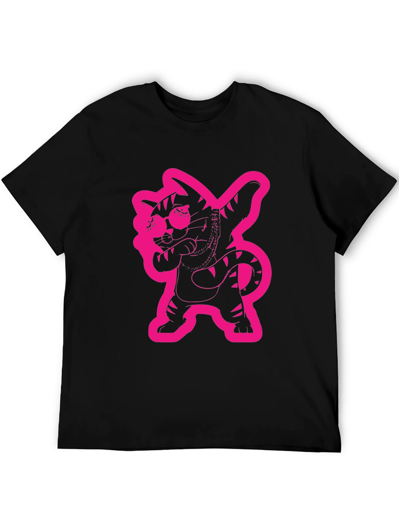 Dabbing Cat Graphic Tee - Cool Black T-Shirt