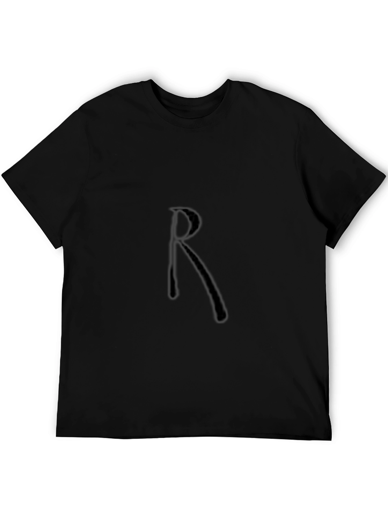 Mens Black T-Shirt with R Design