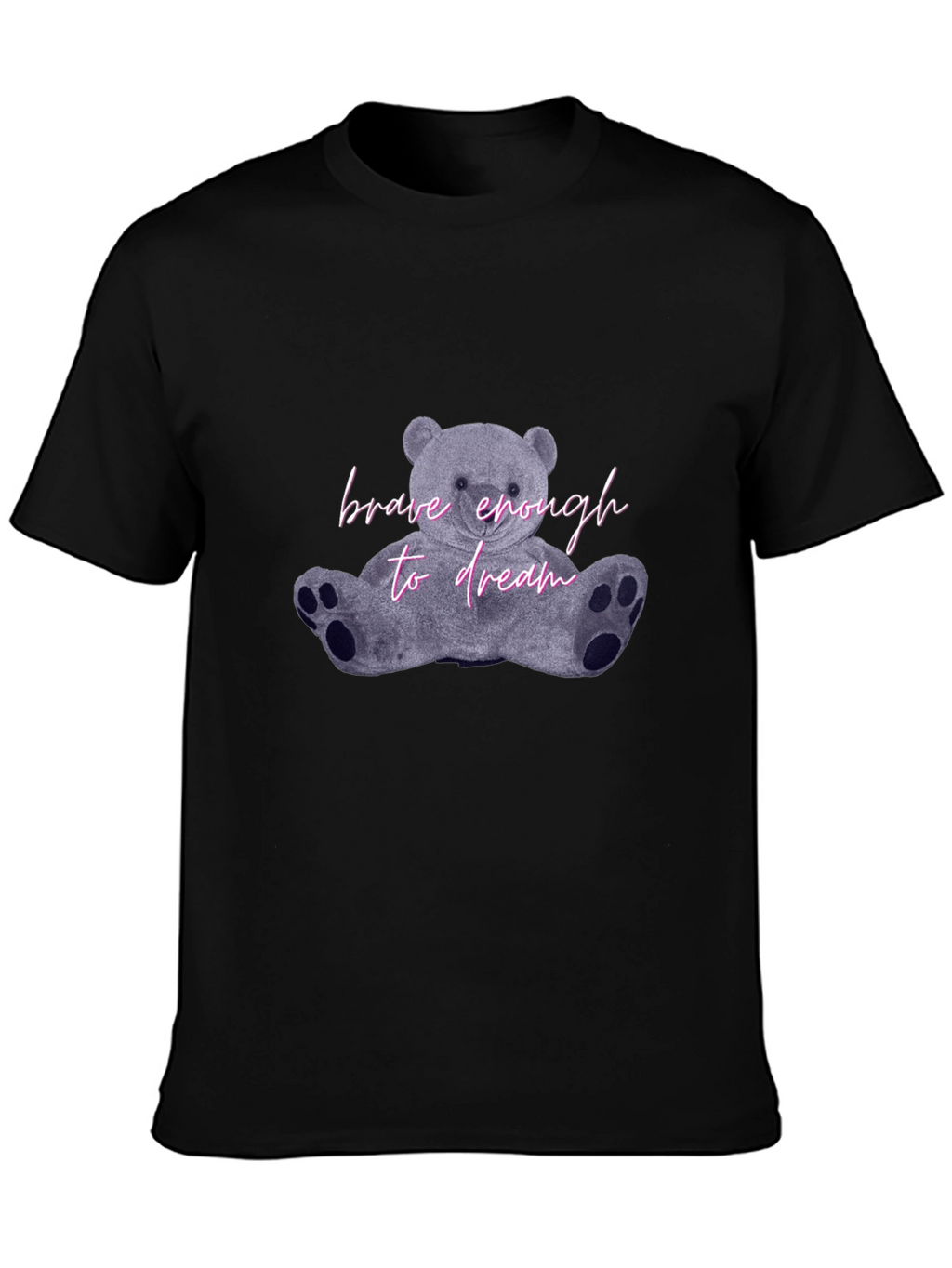 Brave Enough to Dream Bear Graphic Tee - Black