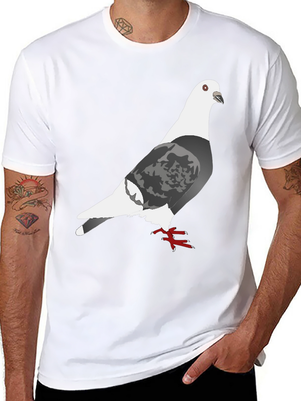 Pigeon Graphic Tee - Unique Bird Design Shirt