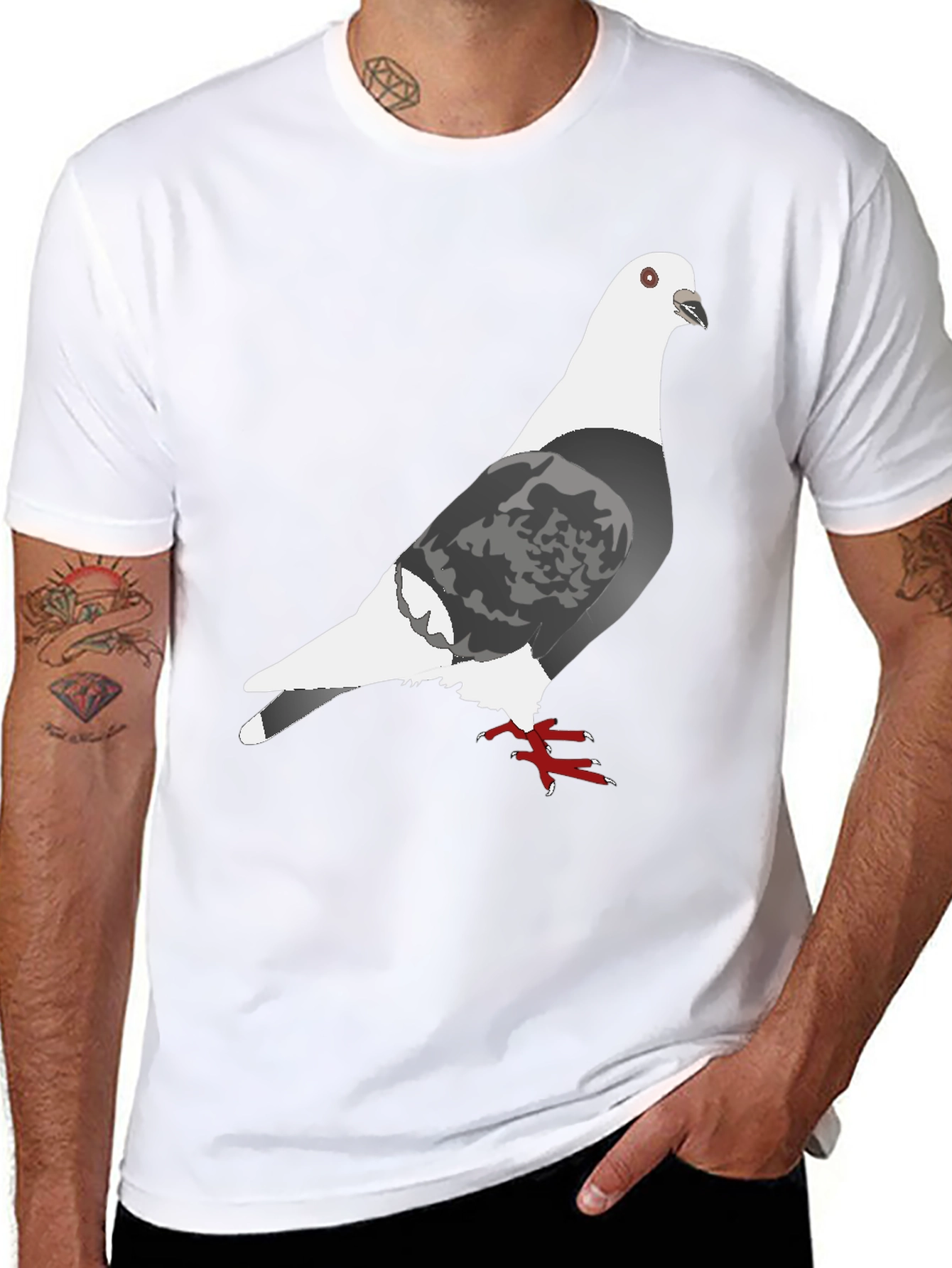 Pigeon Graphic Tee - Unique Bird Design Shirt