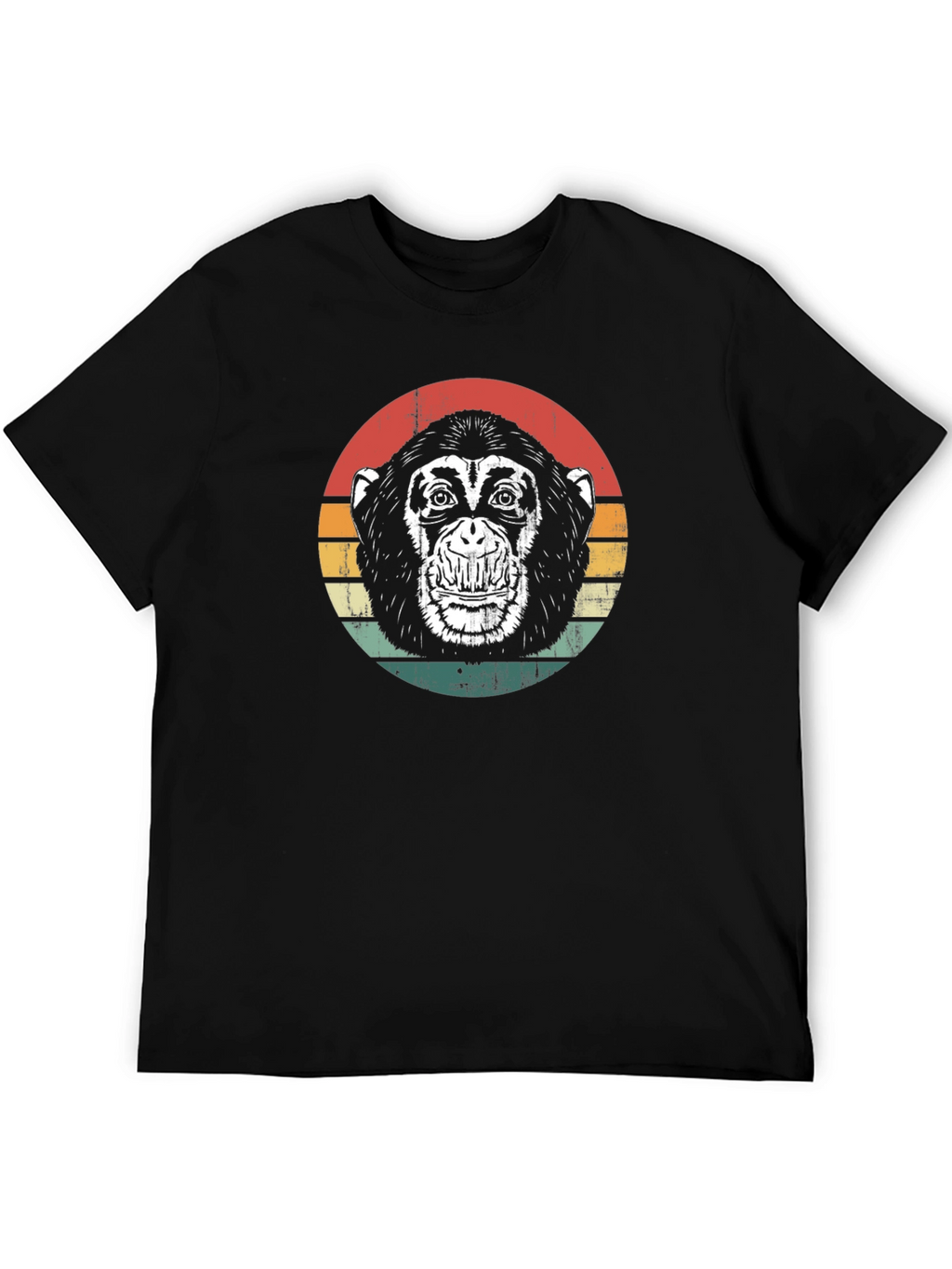 Retro Monkey Graphic Tee - Classic Black T-Shirt
