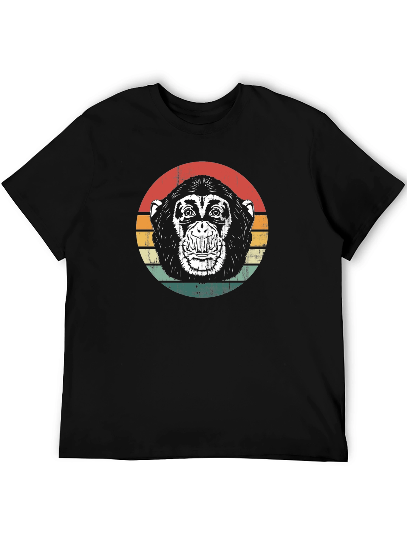 Retro Monkey Graphic Tee - Classic Black T-Shirt
