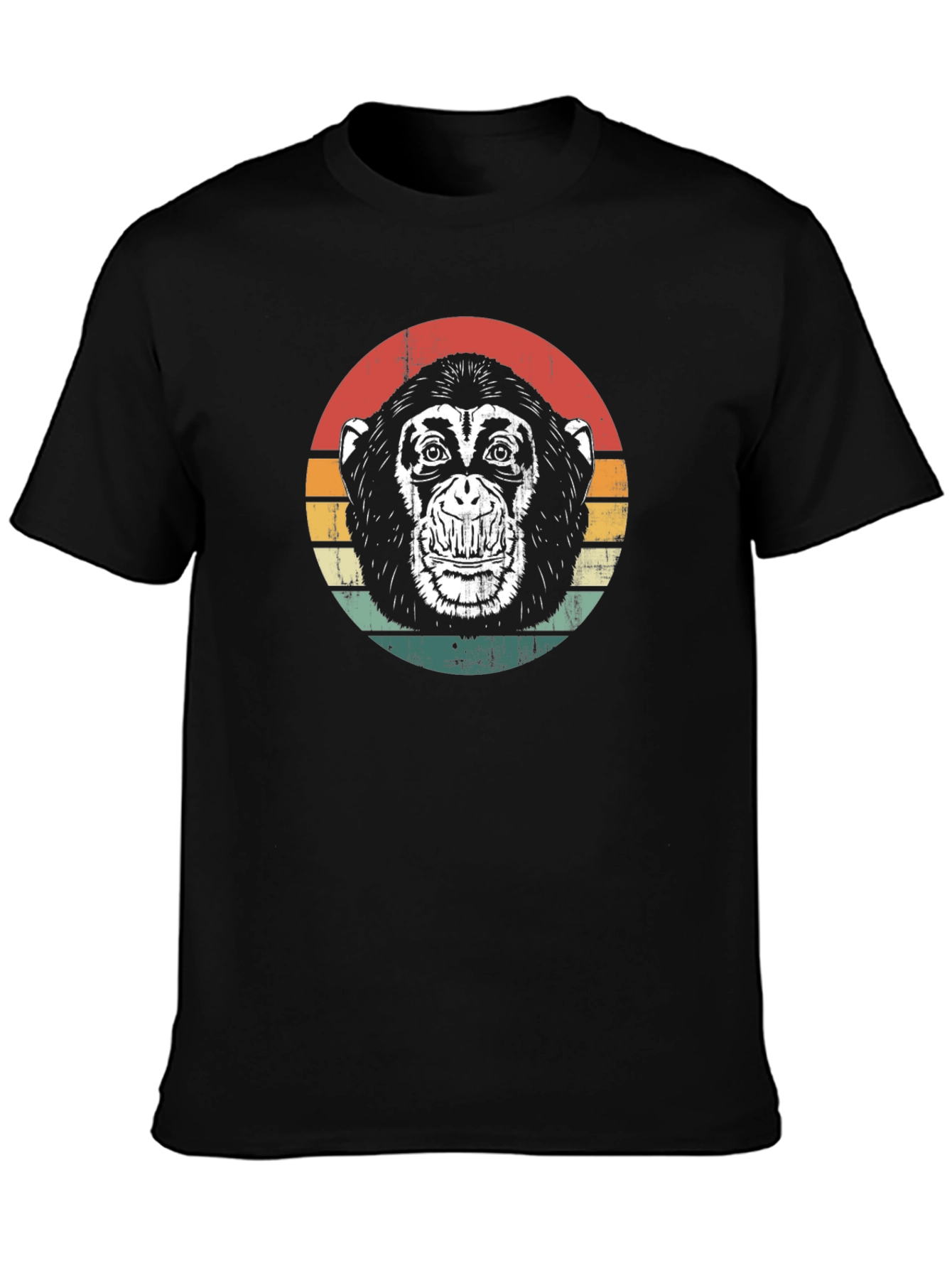Retro Monkey Graphic Tee - Classic Black T-Shirt
