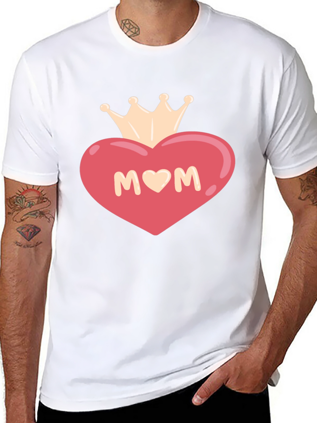 Mom Heart Crown Graphic T-Shirt