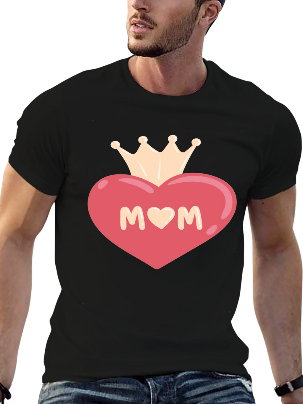 Mom Heart Crown Graphic T-Shirt