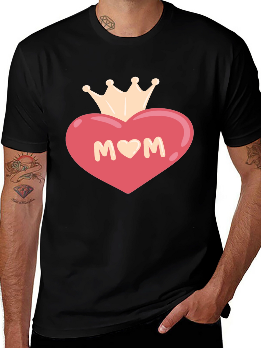 Mom Heart Crown Graphic T-Shirt
