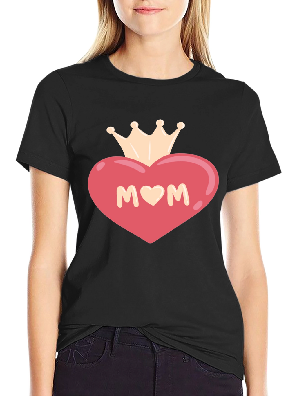 Mom Heart Crown Graphic T-Shirt