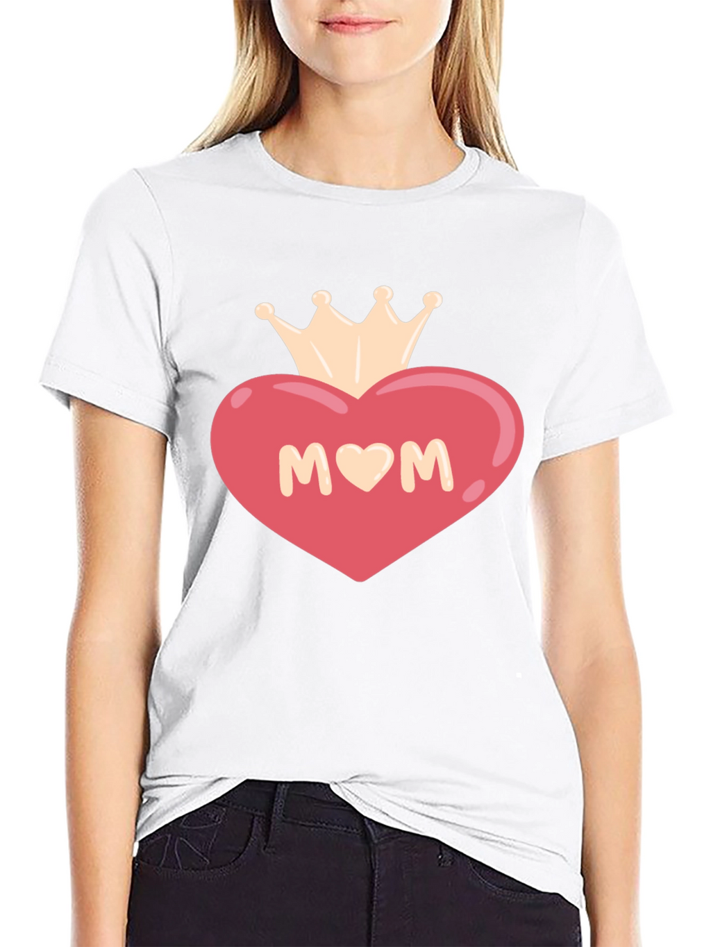 Mom Heart Crown Graphic T-Shirt
