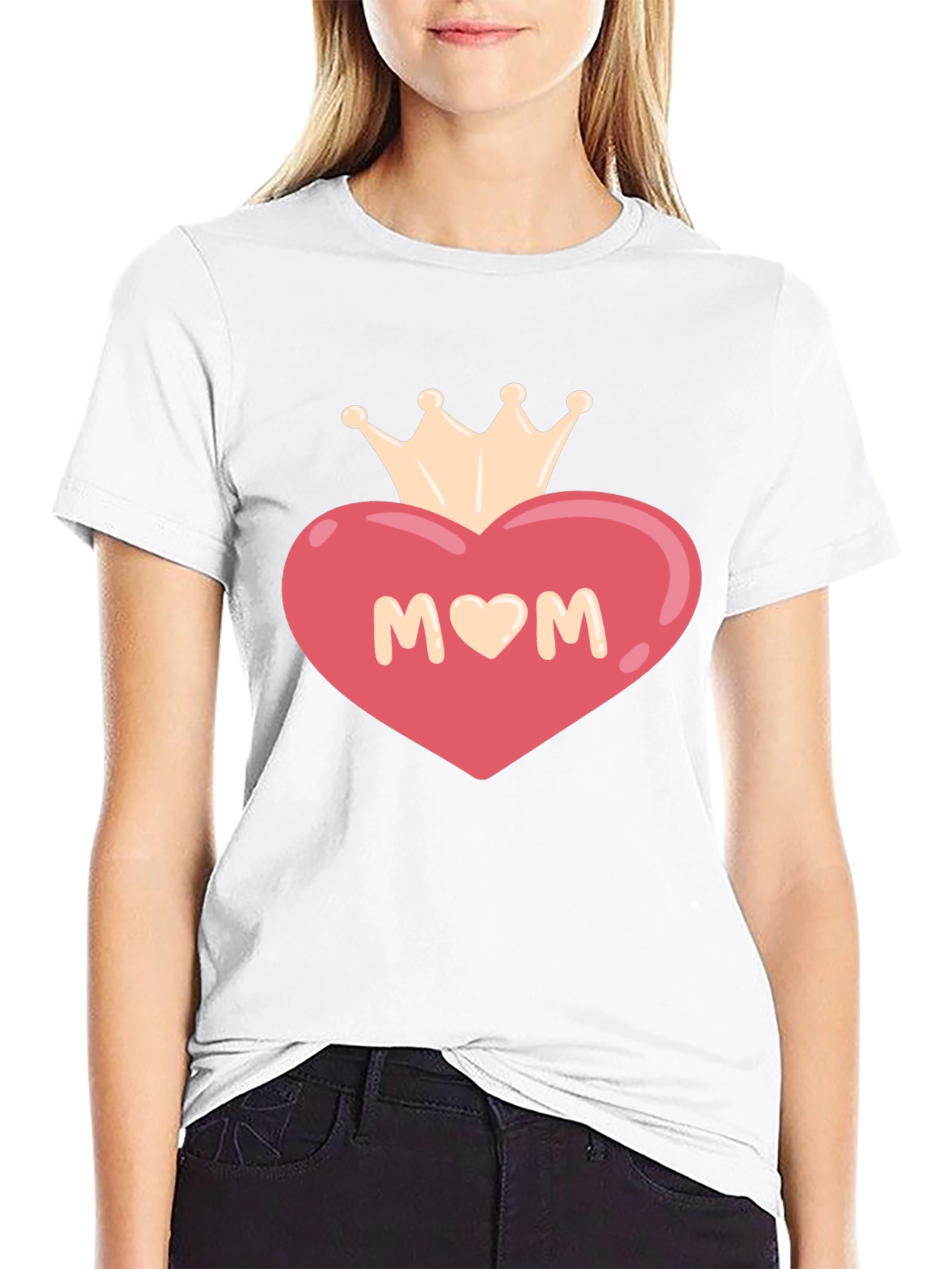 Mom Heart Crown Graphic T-Shirt