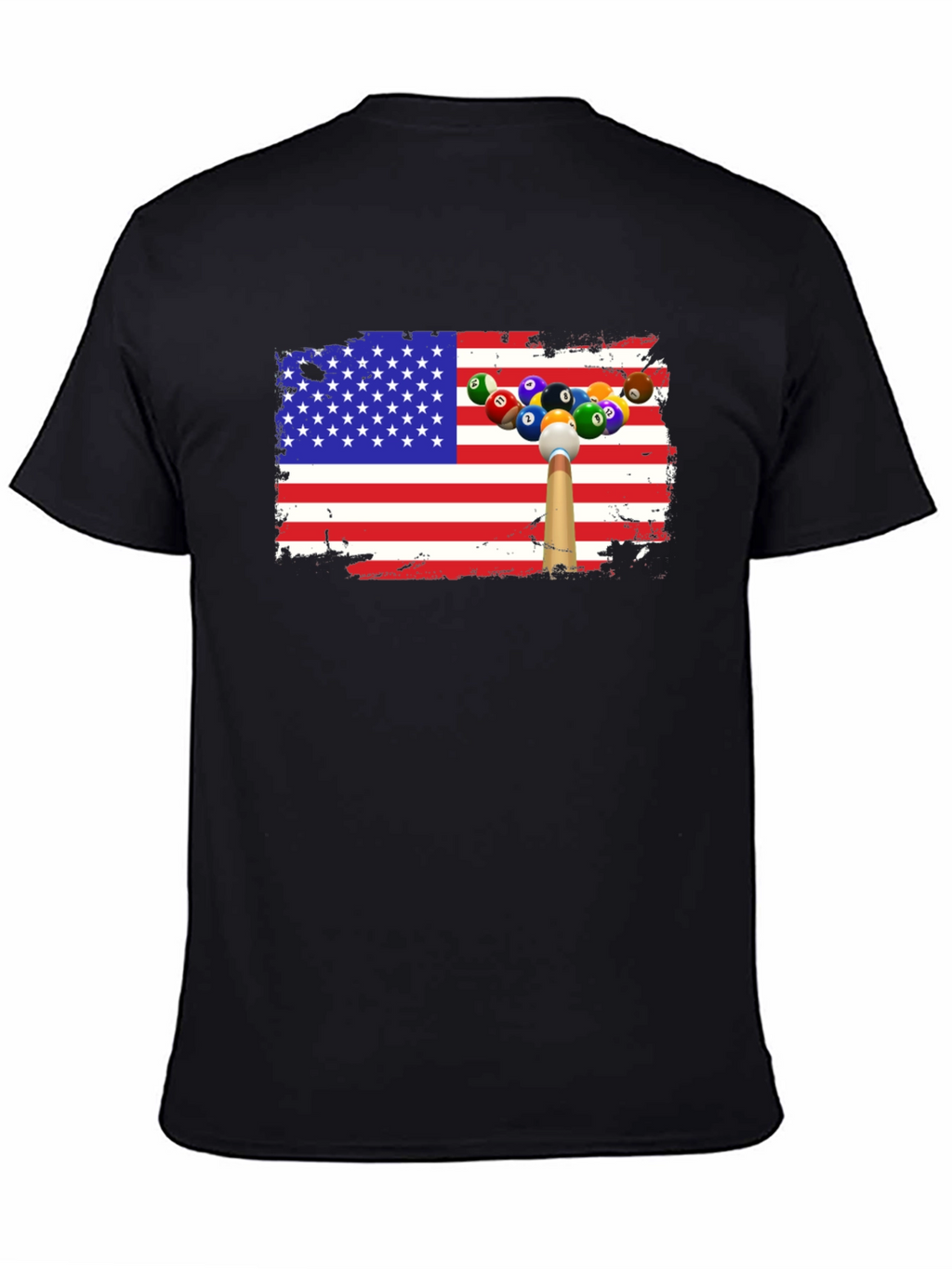 Patriotic Billiards T-Shirt - USA Flag Design