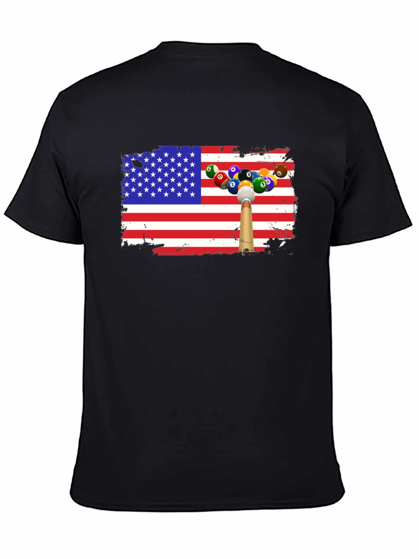 Patriotic Billiards T-Shirt - USA Flag Design
