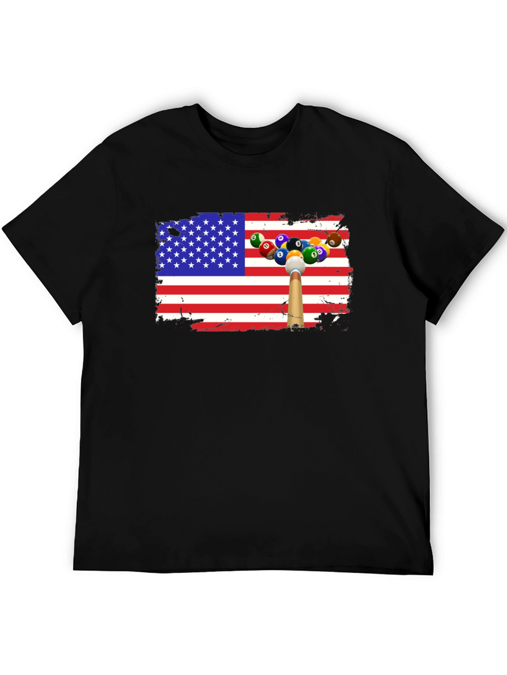 Patriotic Billiards T-Shirt - USA Flag Design