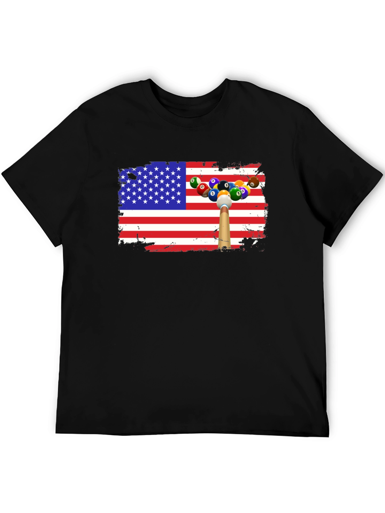 Patriotic Billiards T-Shirt - USA Flag Design