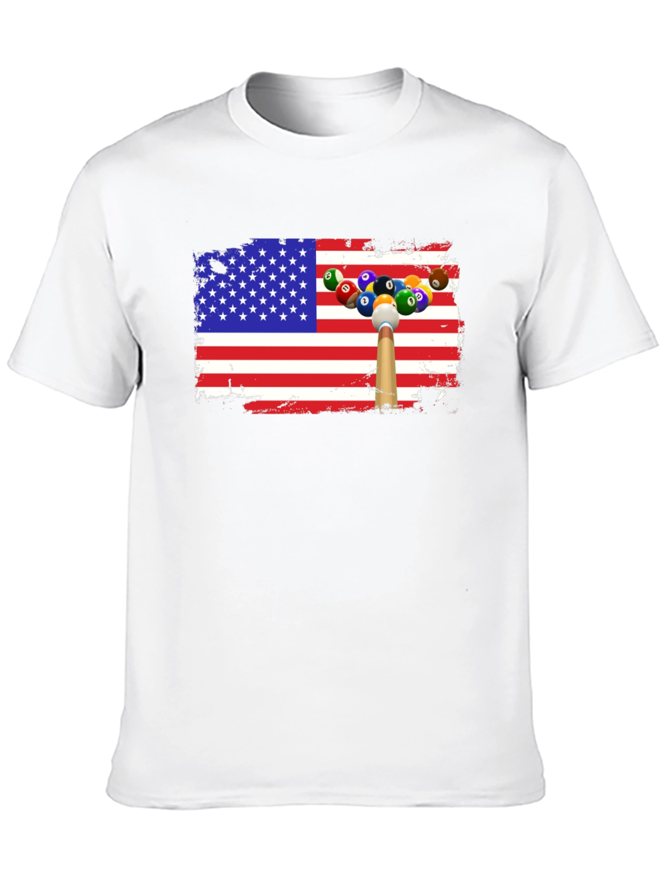 Patriotic Billiards T-Shirt - USA Flag Design
