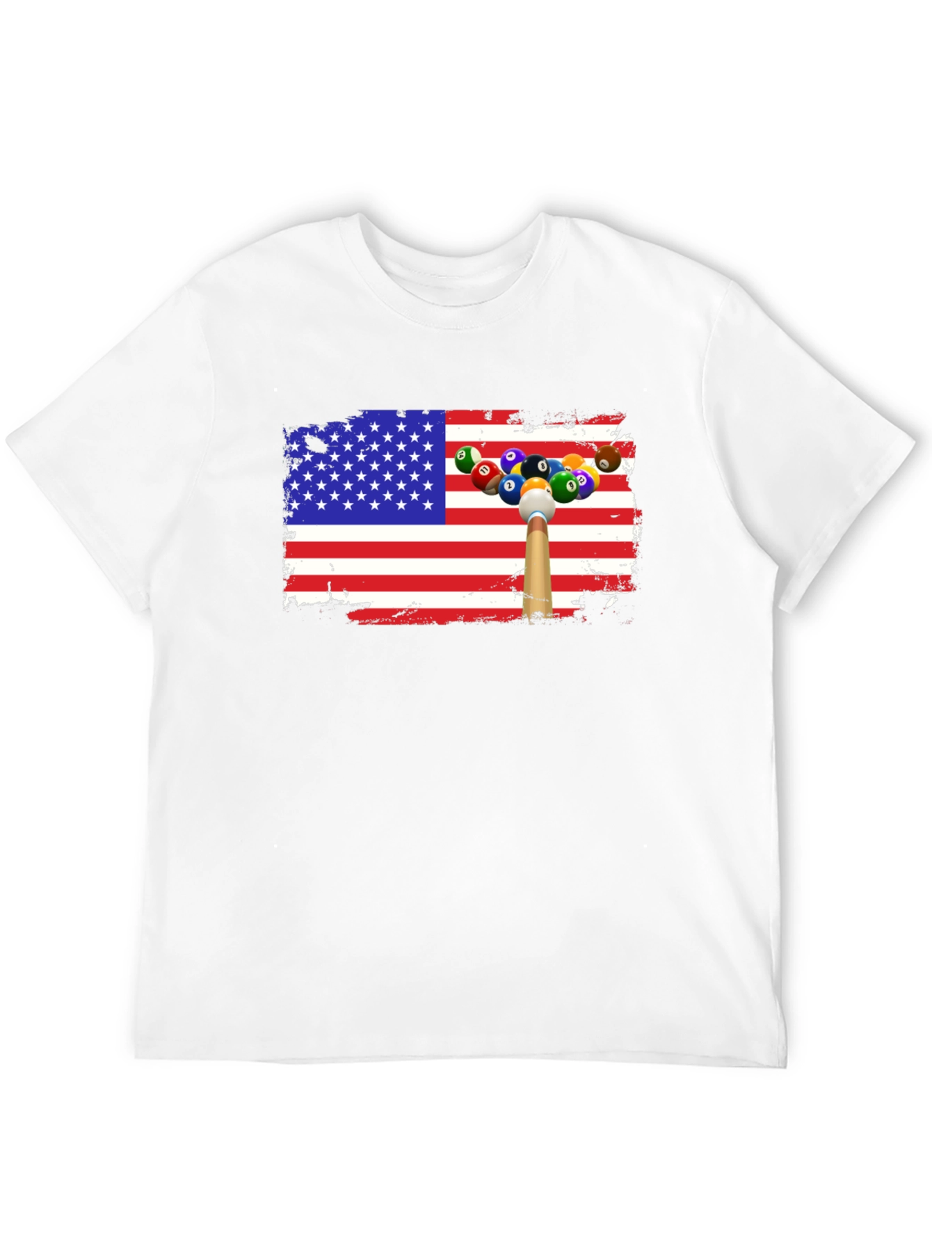 Patriotic Billiards T-Shirt - USA Flag Design