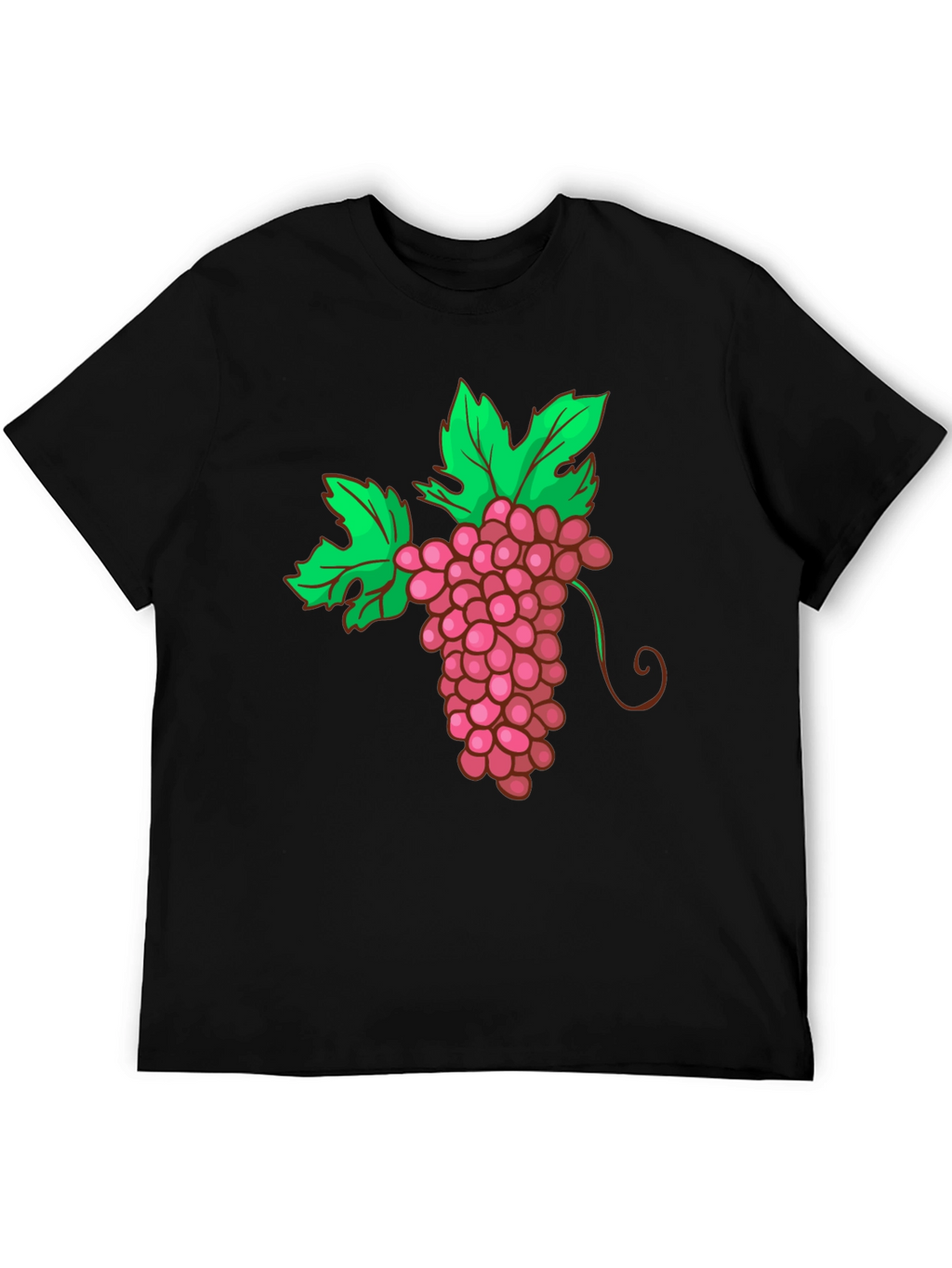 Grape Graphic Tee - Black Cotton Blend T-Shirt