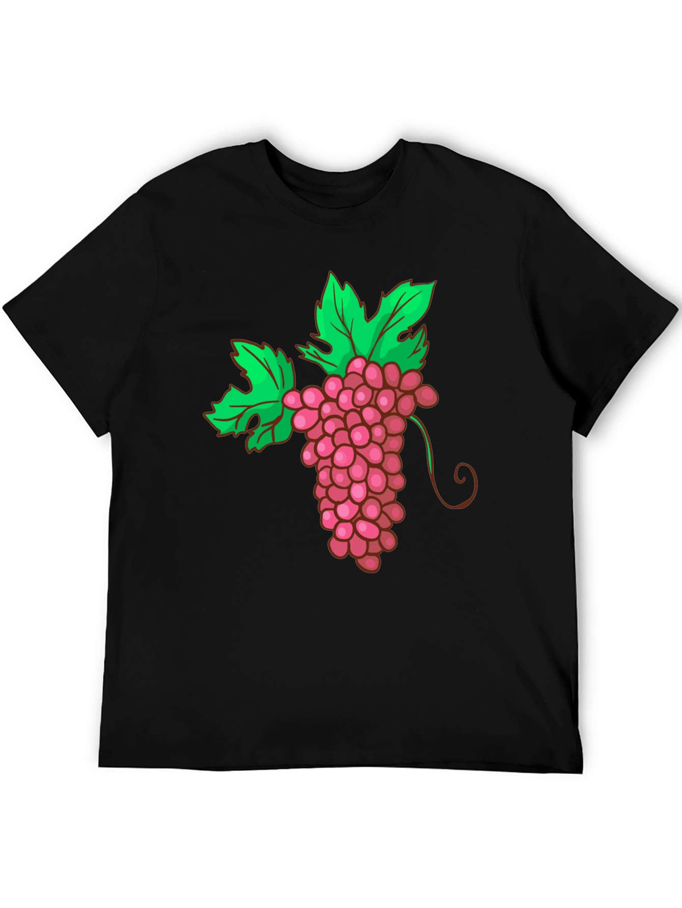 Grape Graphic Tee - Black Cotton Blend T-Shirt