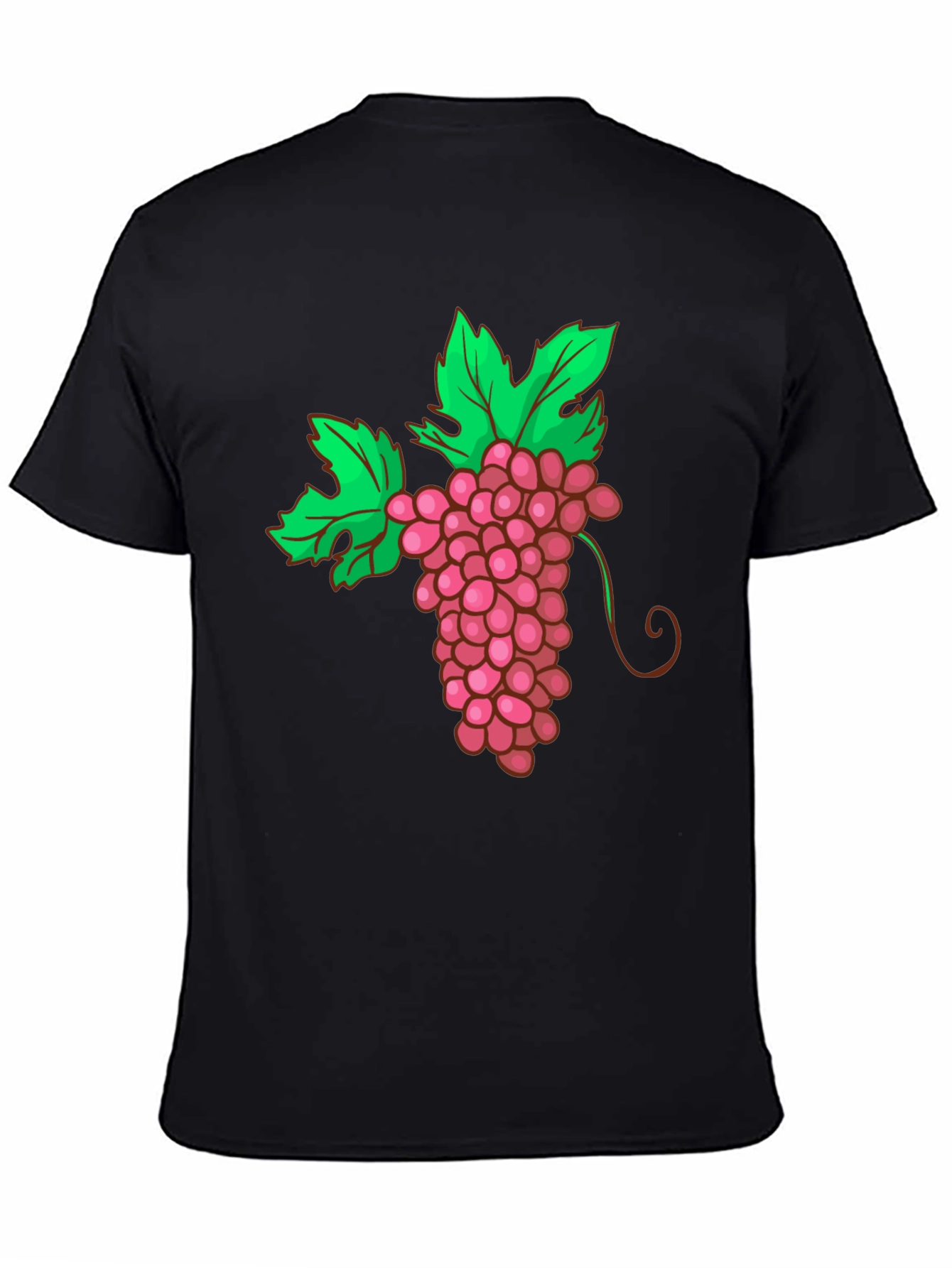 Grape Graphic Tee - Black Cotton Blend T-Shirt